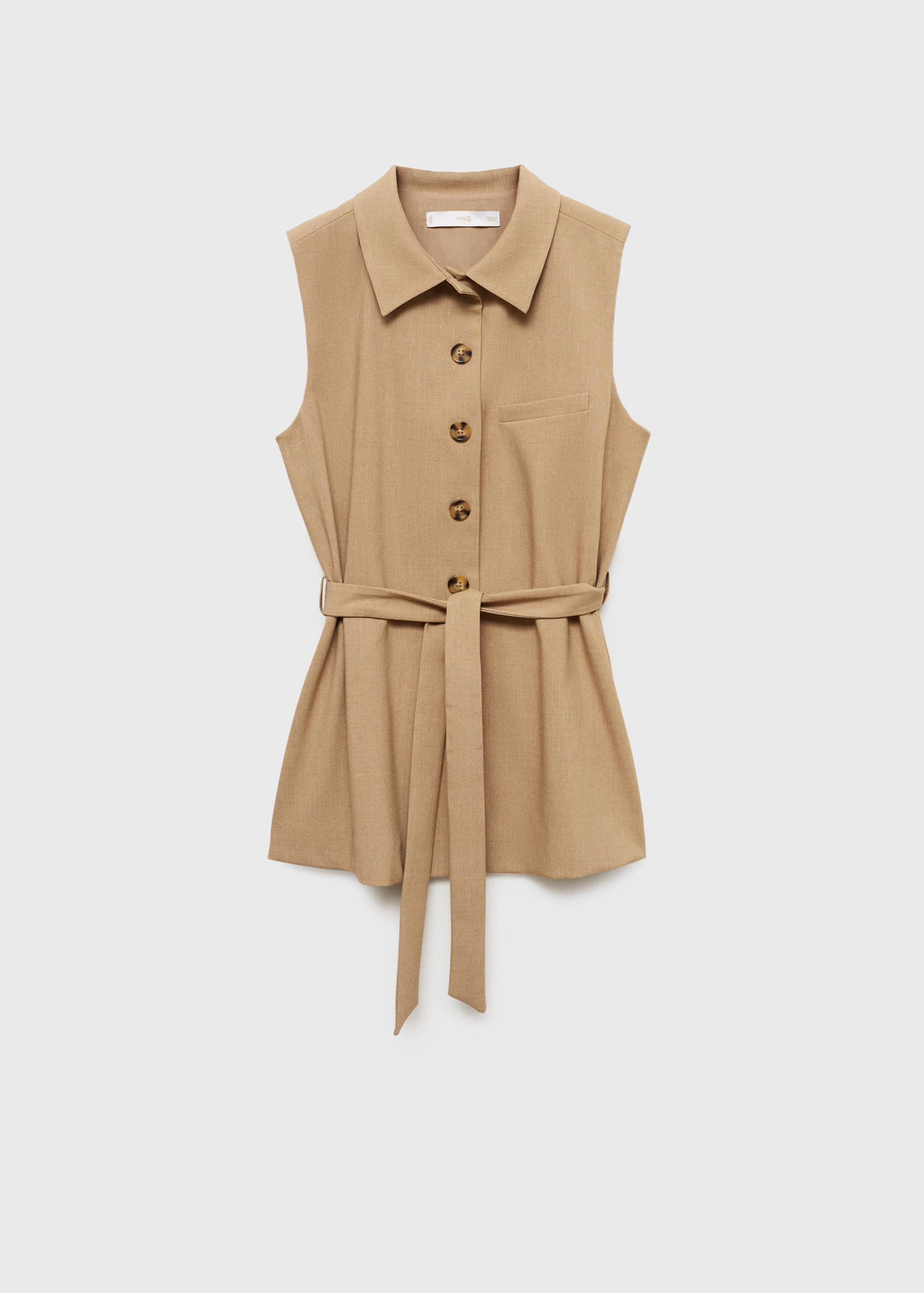 Костюмный жилет с поясом - Изделие без модели