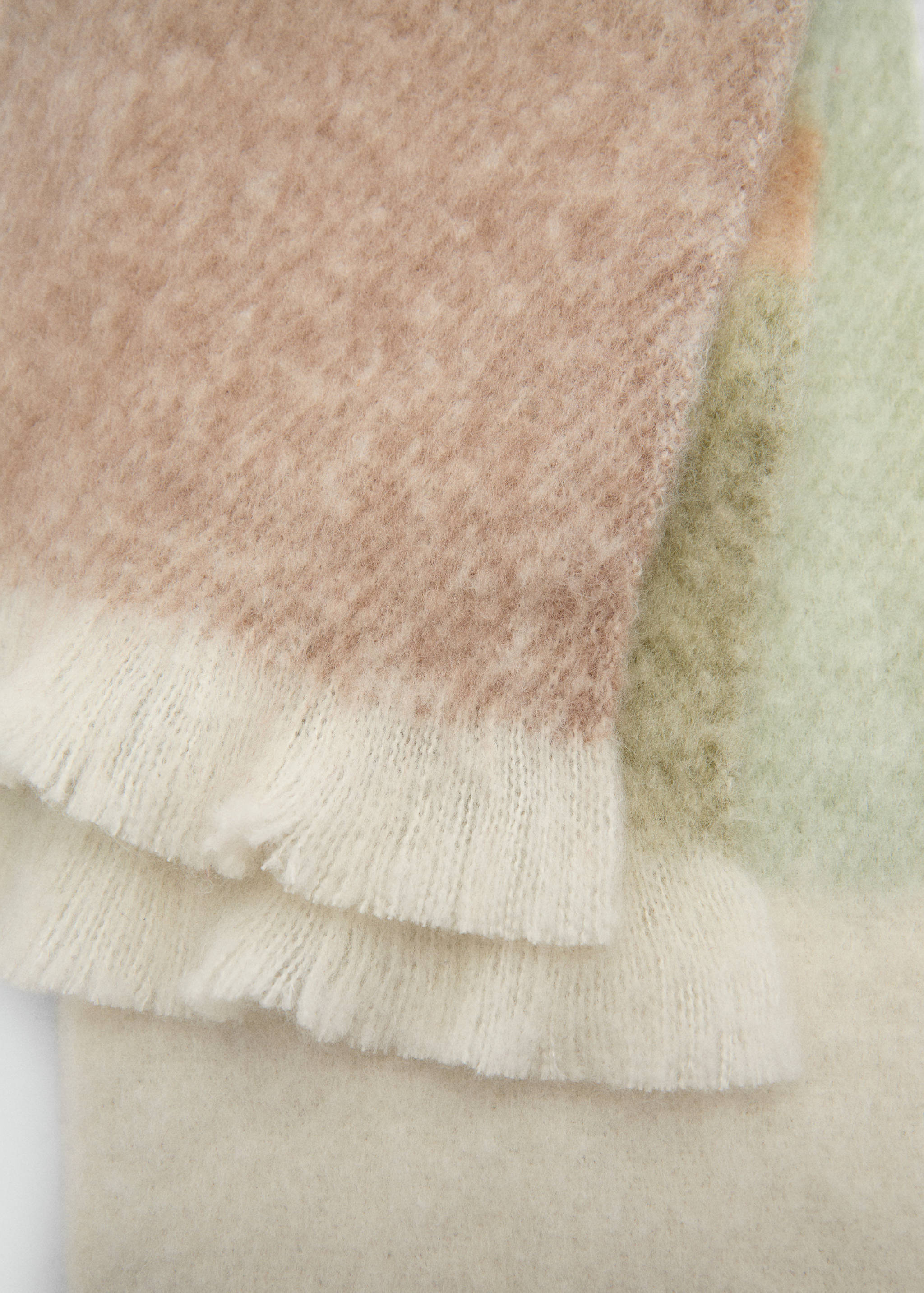 Multi-coloured fringed scarf - Medium plane