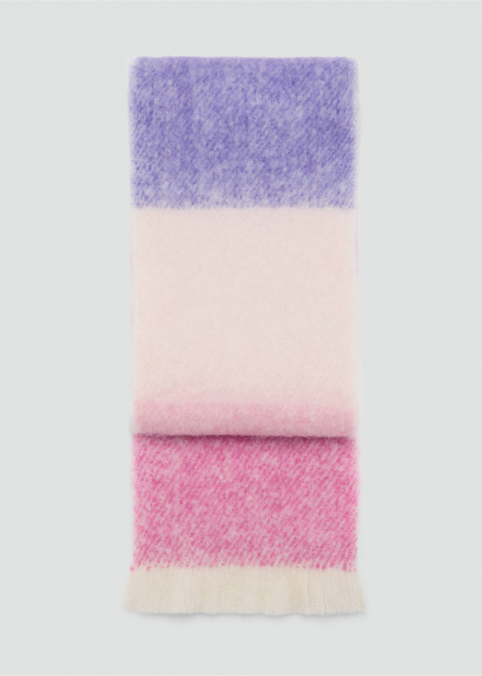 Multi-coloured fringed scarf - Article without model, Lilac. Ref: 77067649-00.