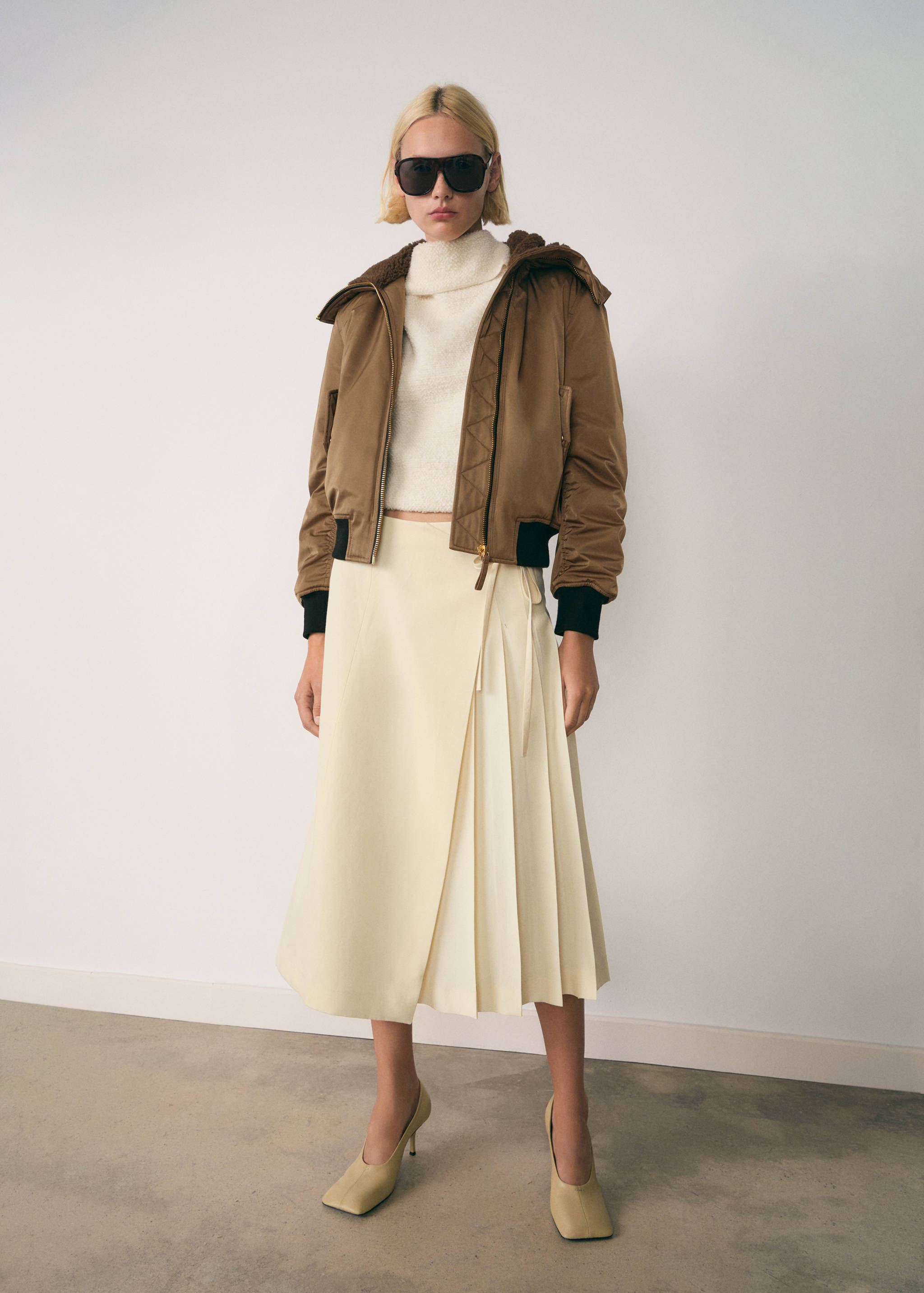 Veste bomber intérieur imitation mouton retourné - Plan général