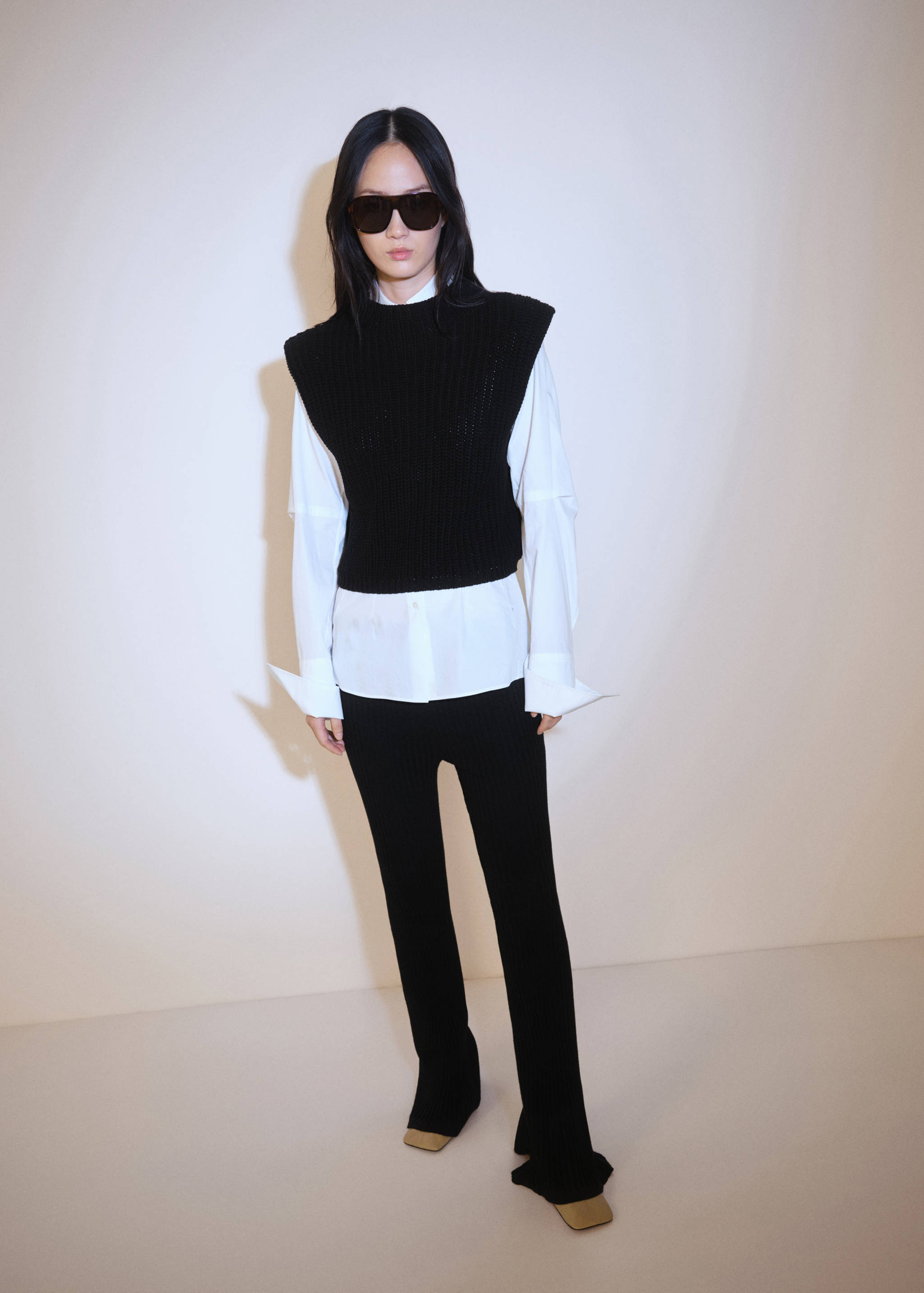 Pantalon évasé maille côtelée - Détail de l'article 2