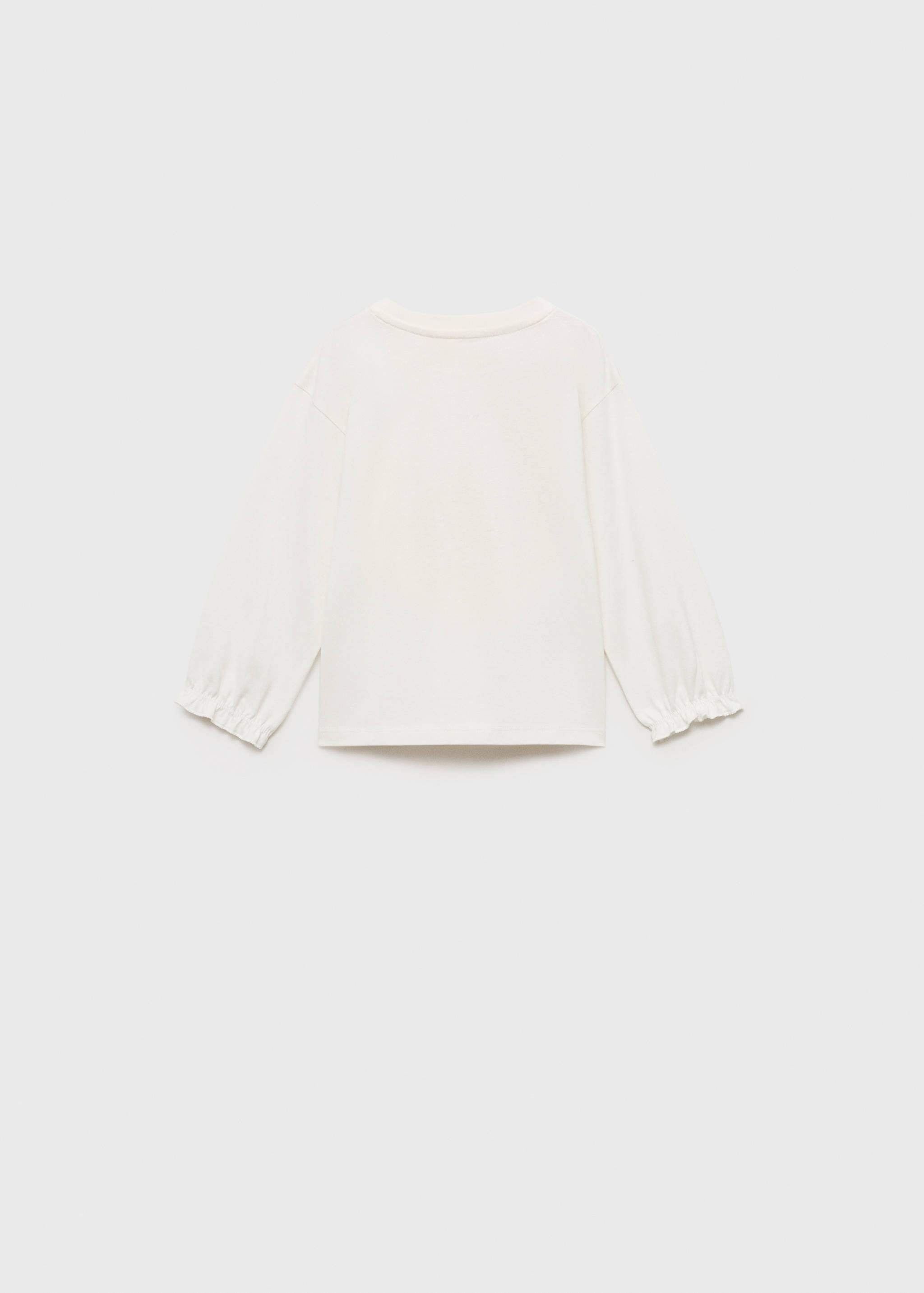 Long-sleeved t-shirt with embossed print - Reverse of the article