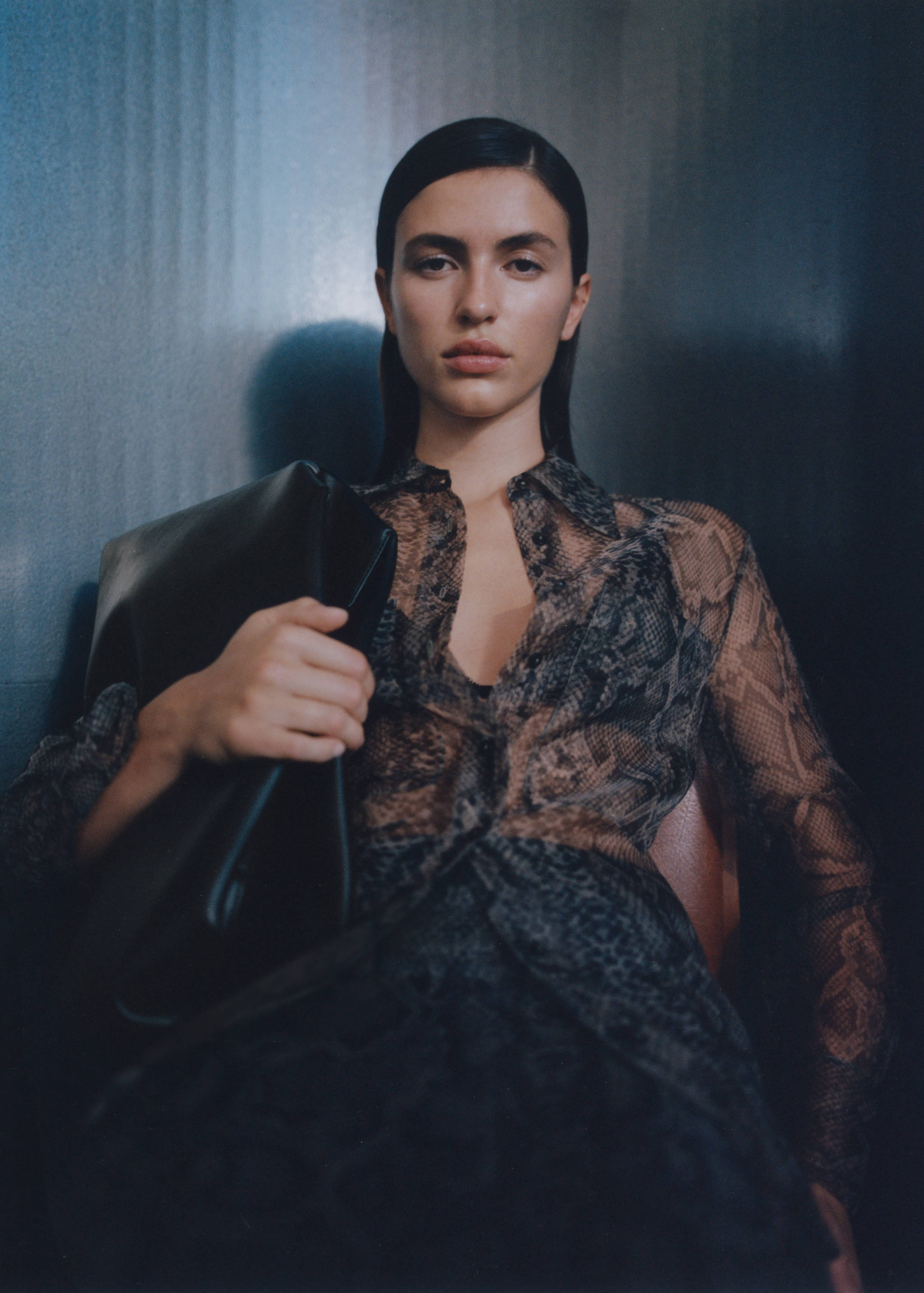 Animal print semi-transparent organza shirt - Details of the article 7