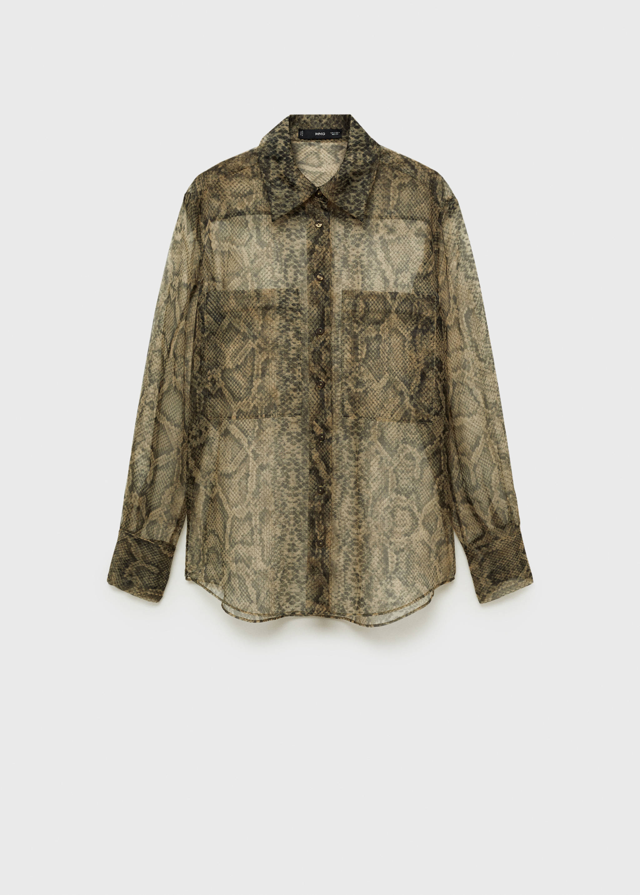 Animal print semi-transparent organza shirt - Article without model