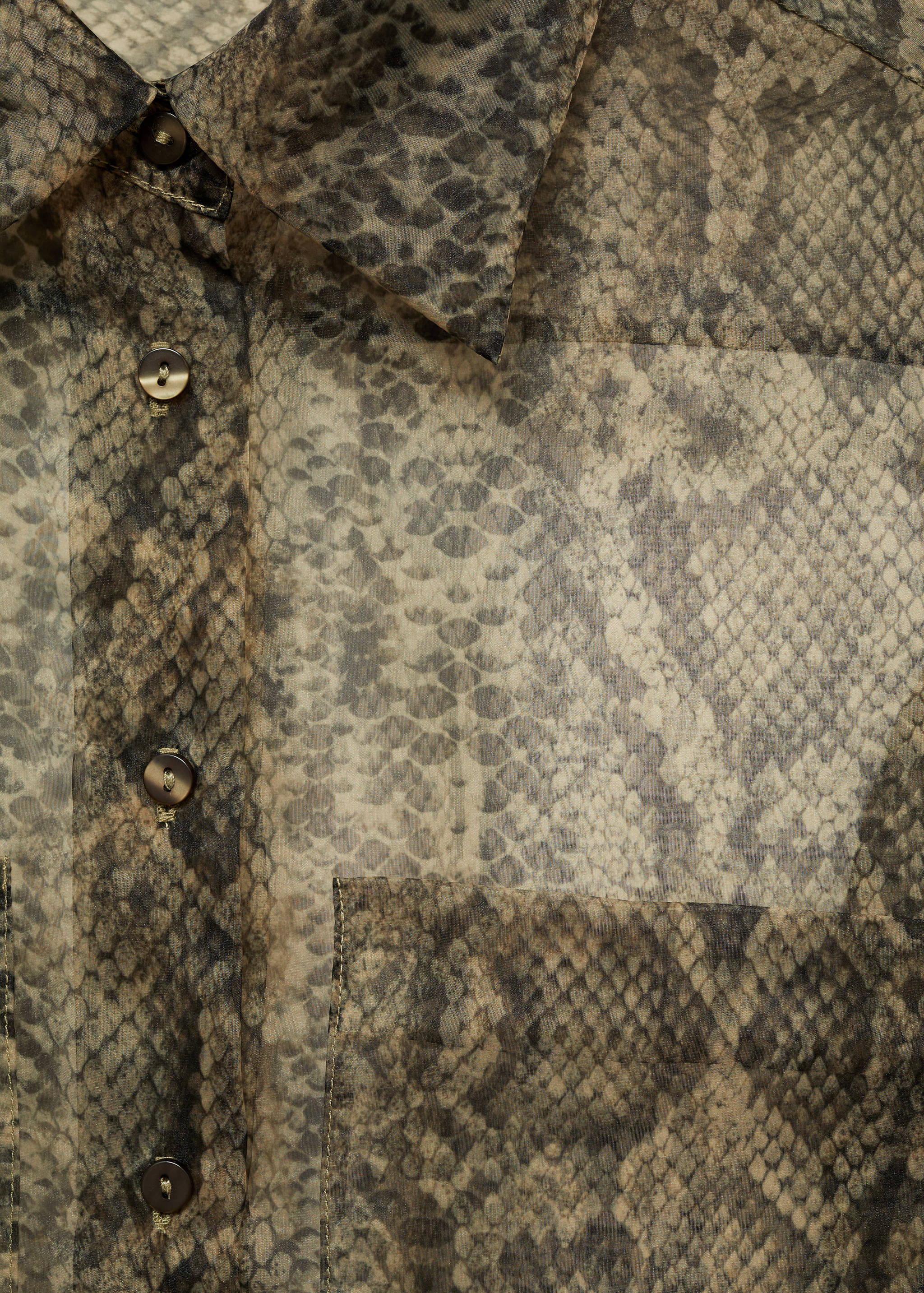 Animal print semi-transparent organza shirt - Details of the article 8
