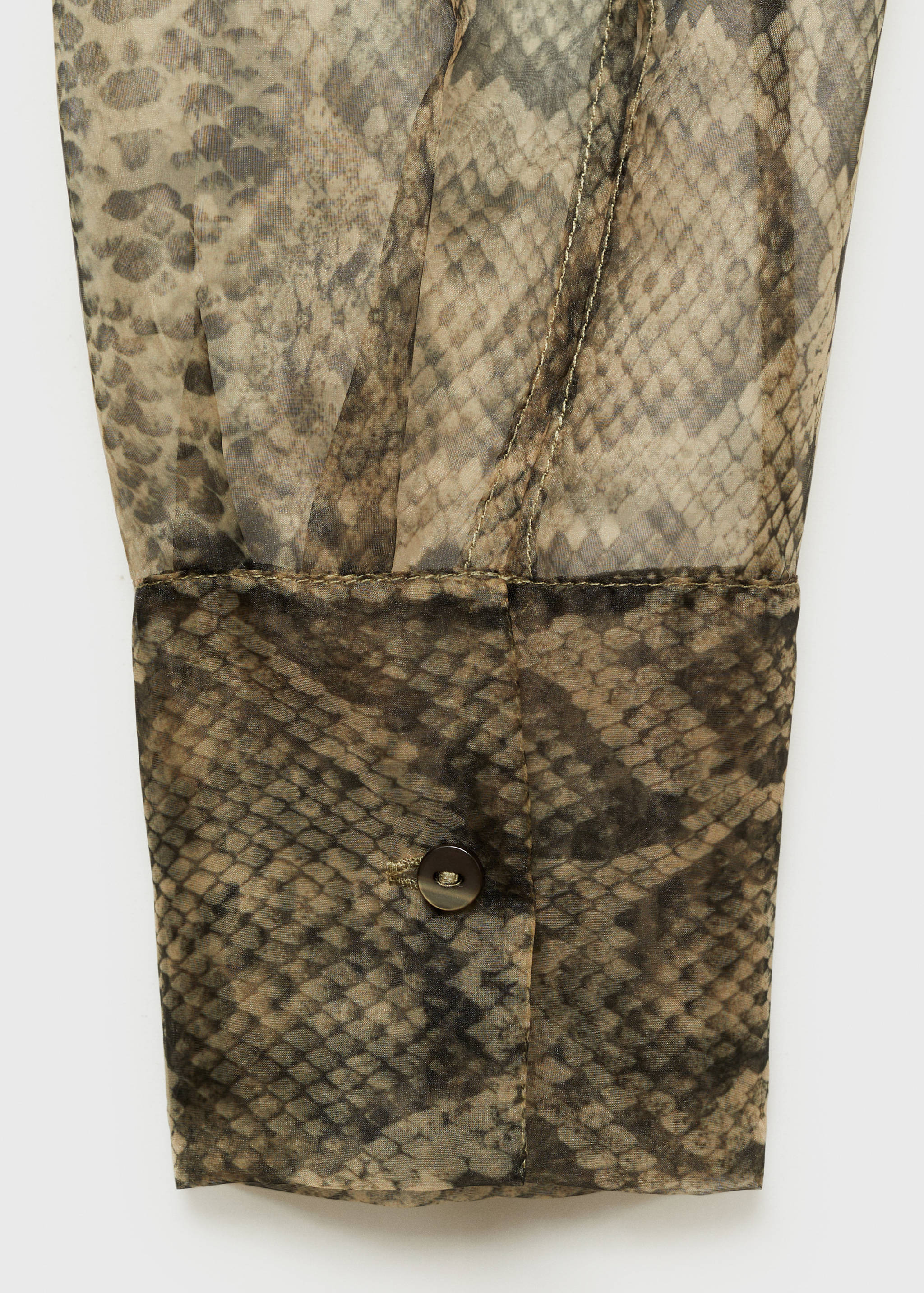 Animal print semi-transparent organza shirt - Details of the article 0