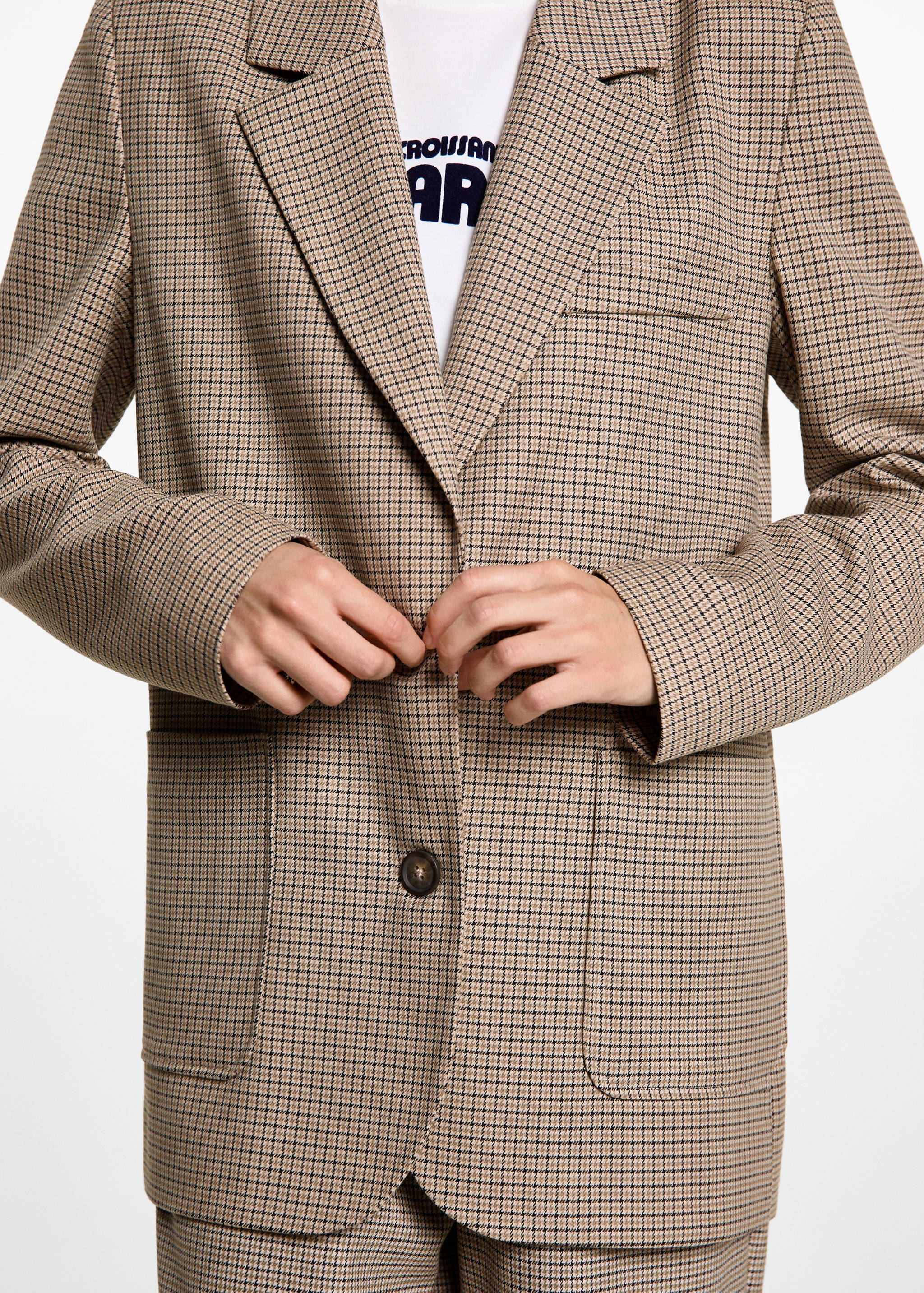 Houndstooth wool-blend blazer - Details of the article 6