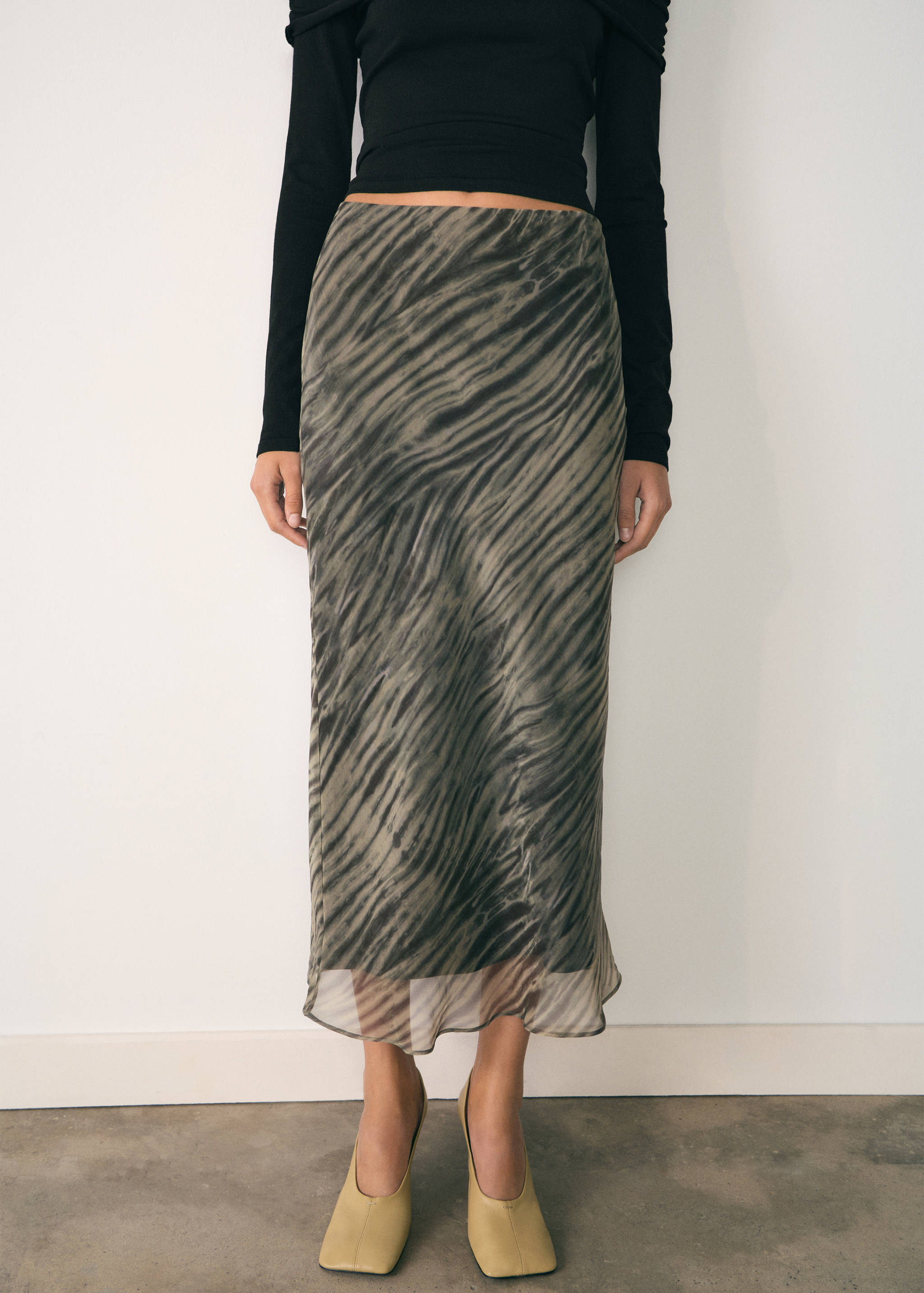 Printed organza skirt - Medium plane