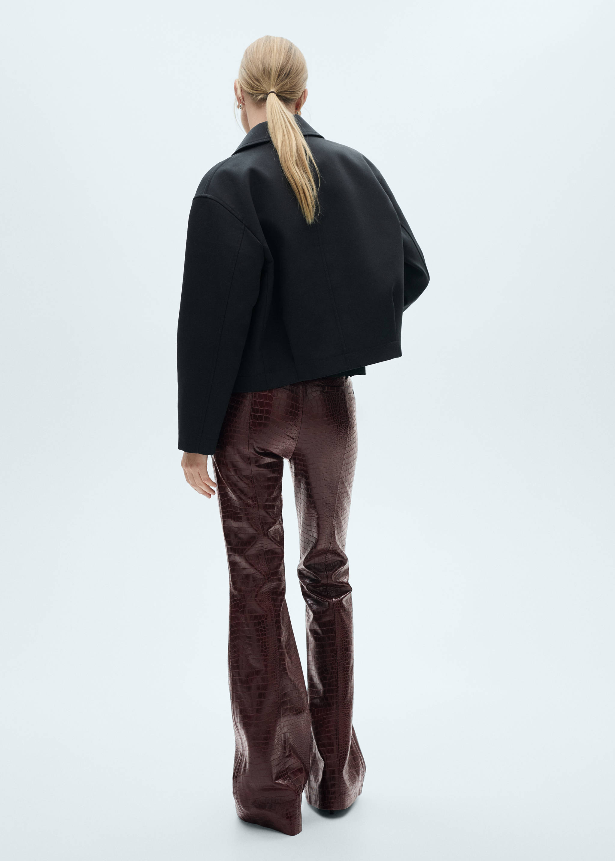 Snake-effect flared trousers - Reverse of the article