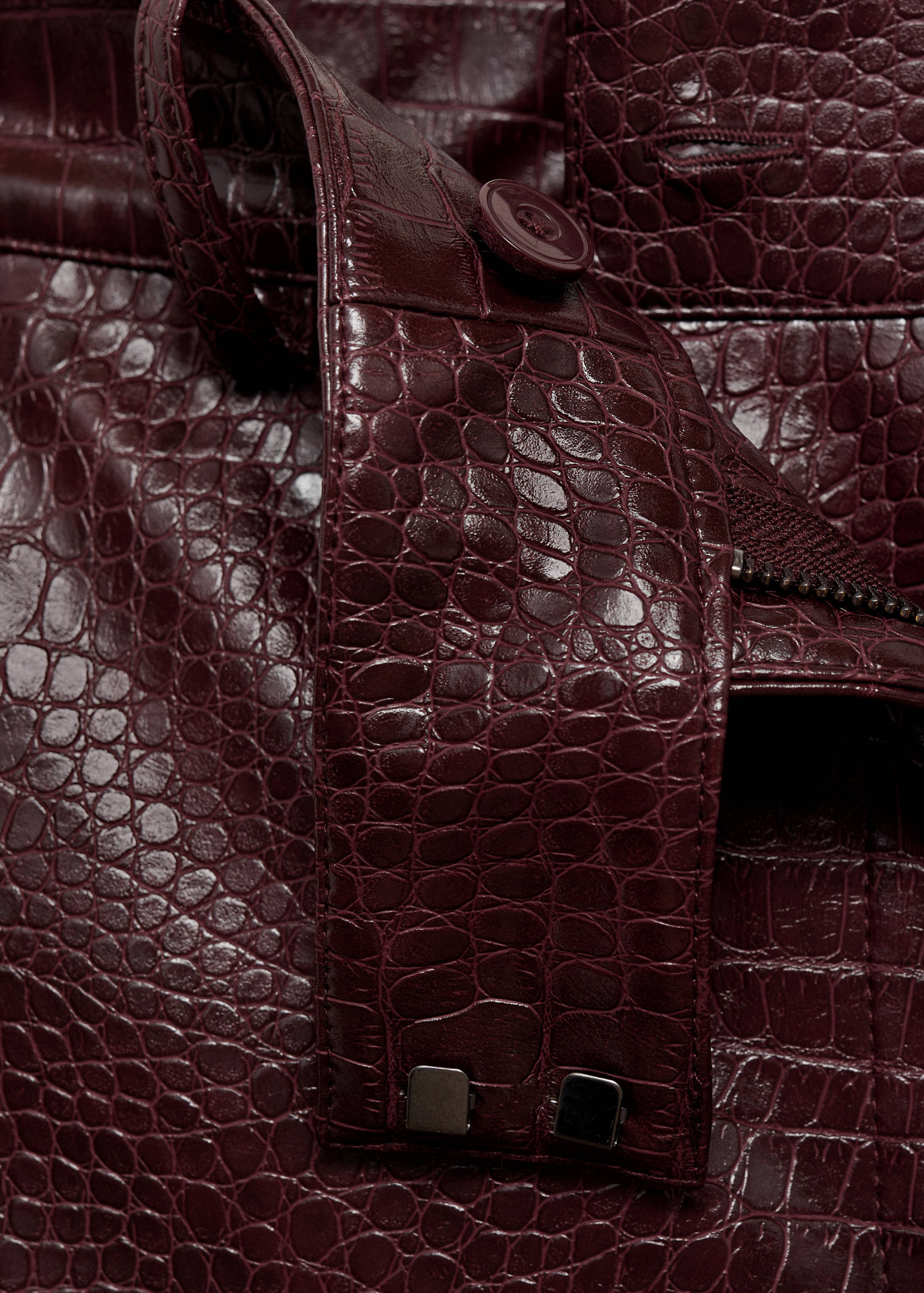 Snake-effect flared trousers - Details of the article 0