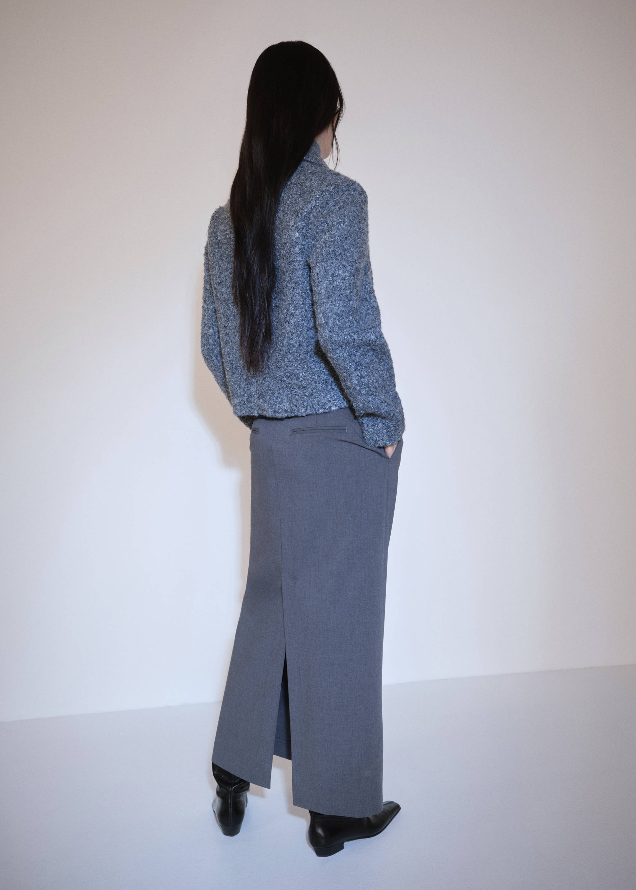 Bouclé jacket with pockets - Reverse of the article