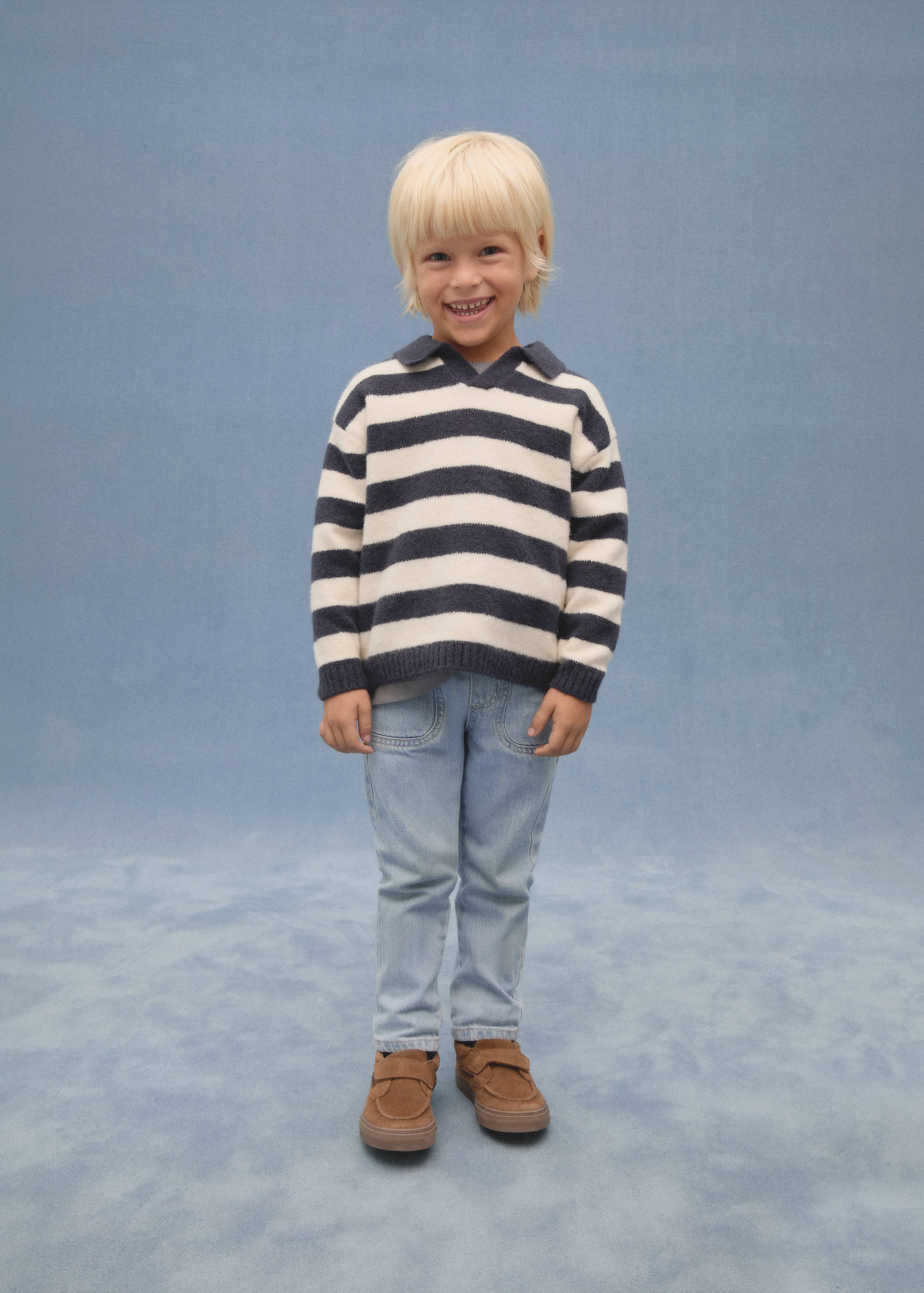 Striped polo-neck sweater - Details of the article 6