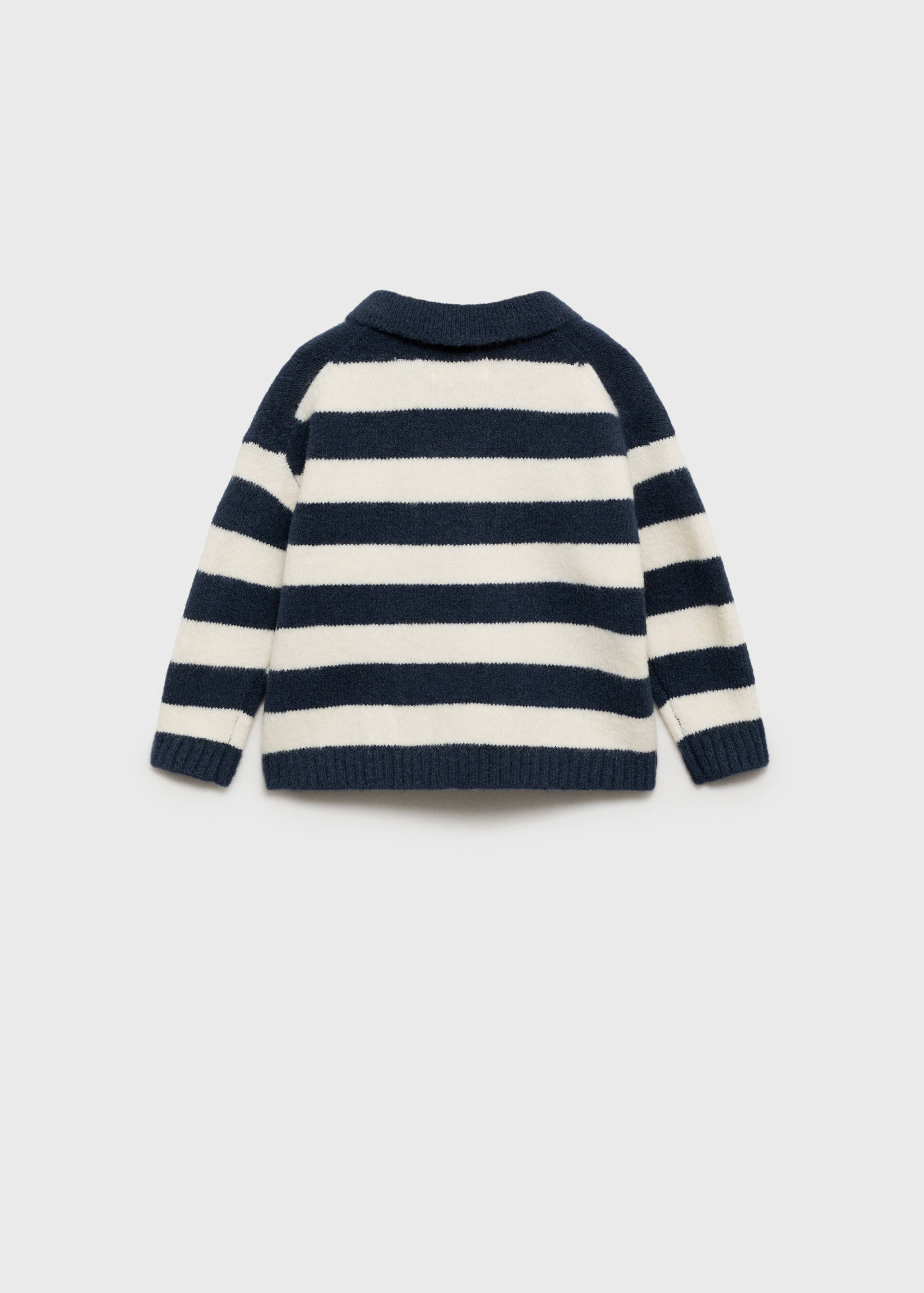 Striped polo-neck sweater - Reverse of the article
