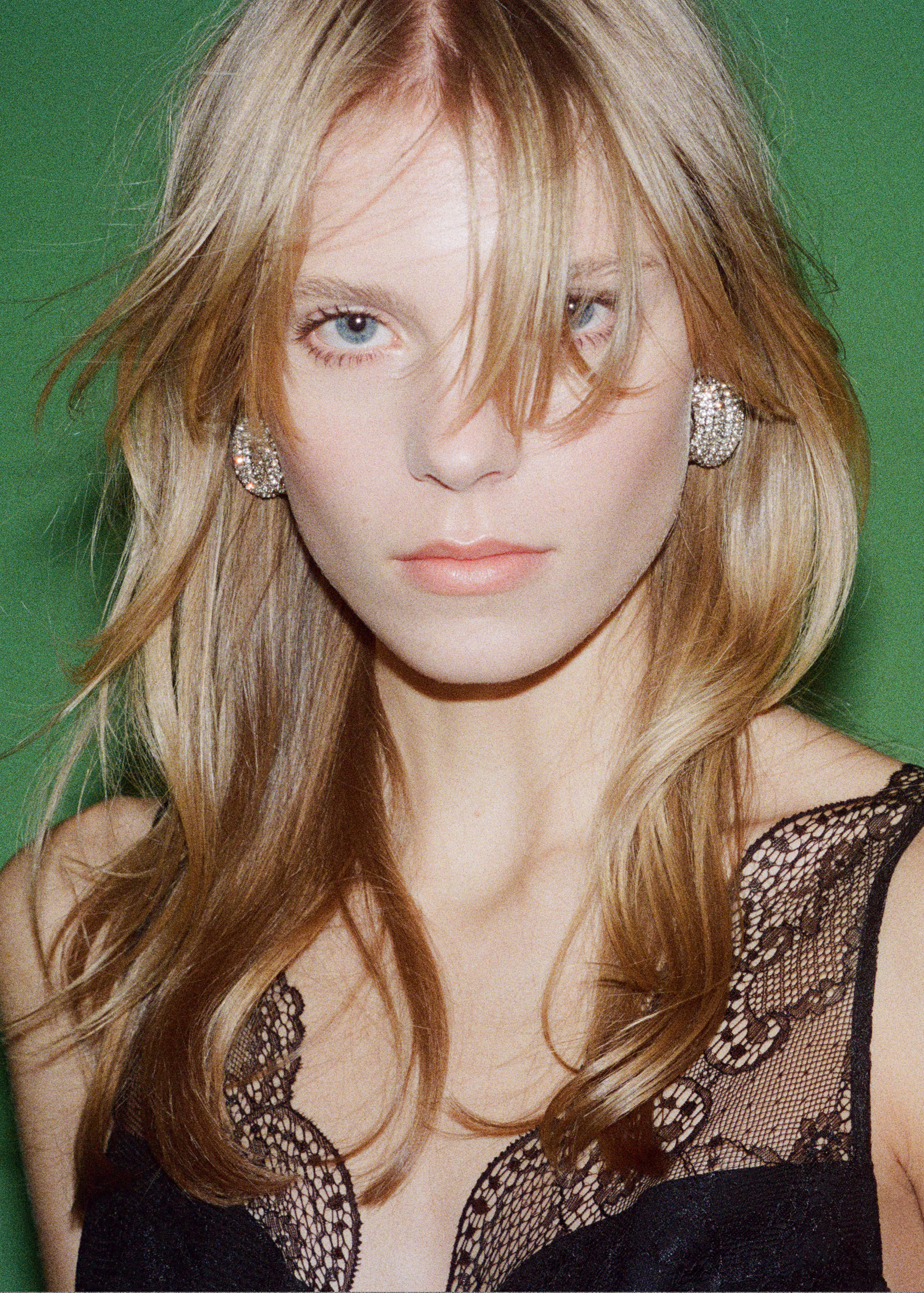 Faceted crystal earrings - General plane