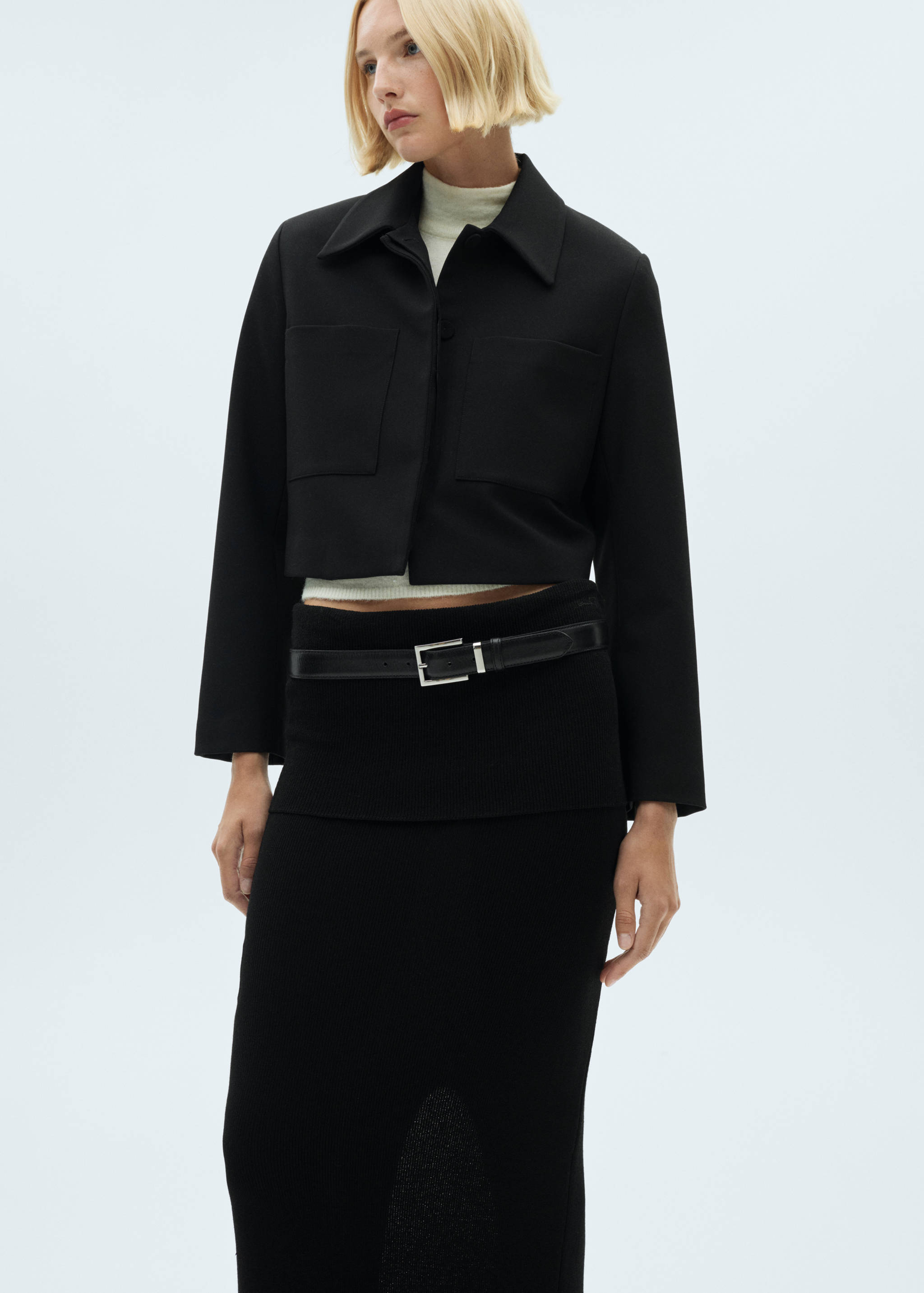 Ribbed midi skirt - Details of the article 2