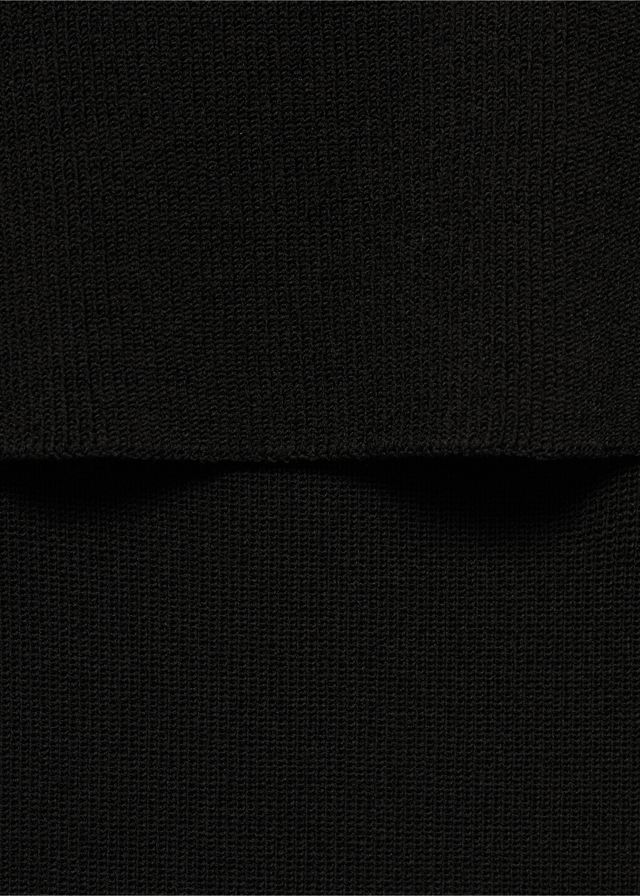 Ribbed midi skirt - Details of the article 0, Black. Ref: 77067711-00.