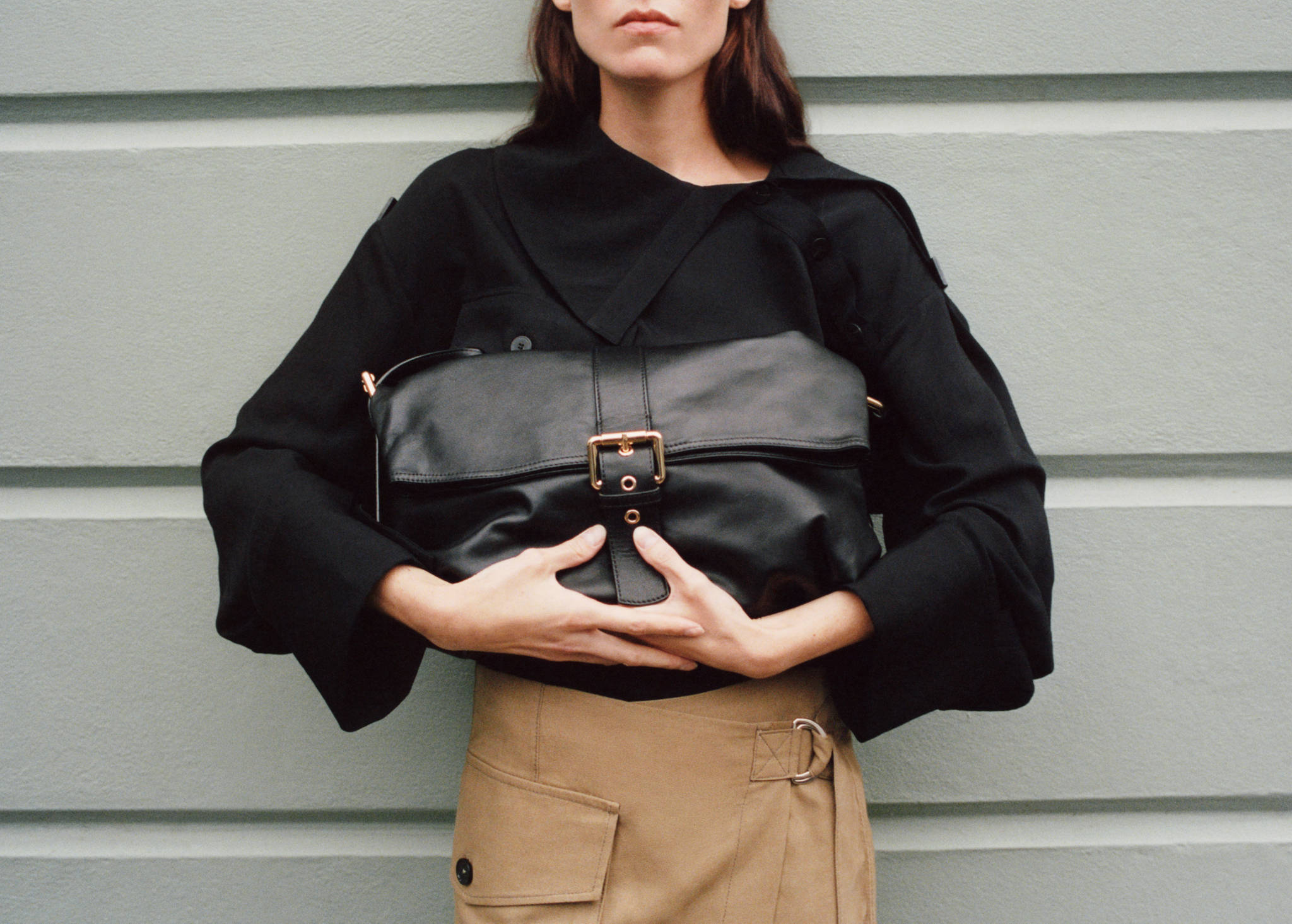 Buckle leather bag - Panoramic plane