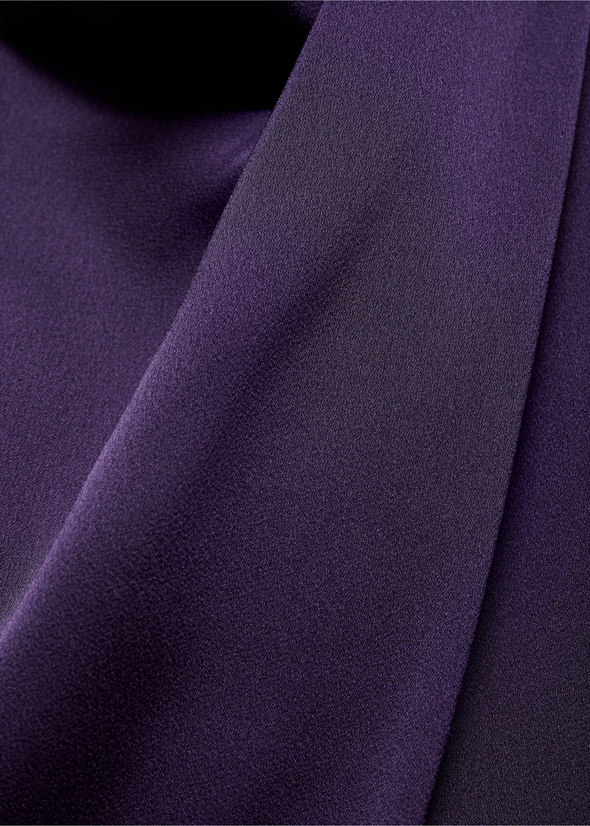 Turtleneck draped satin blouse - Details of the article 8, Purple. Ref: 77067715-00.