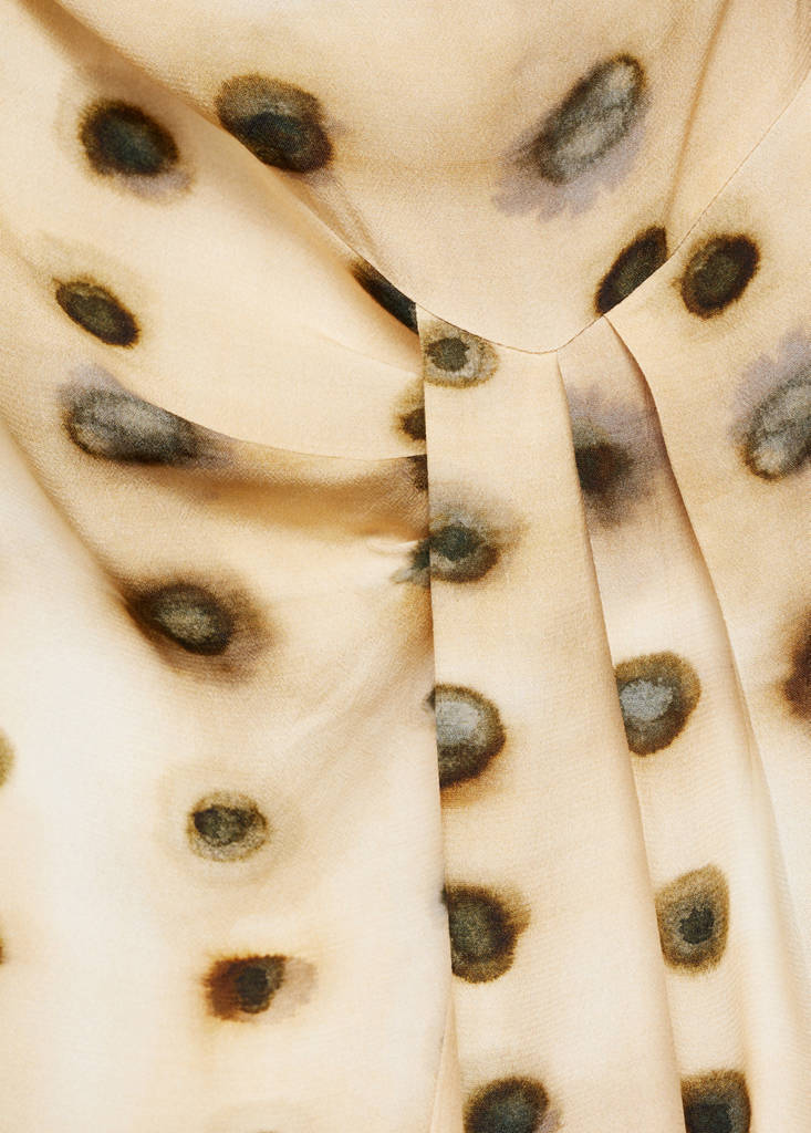 Polka-dot asymmetrical dress — Beige
