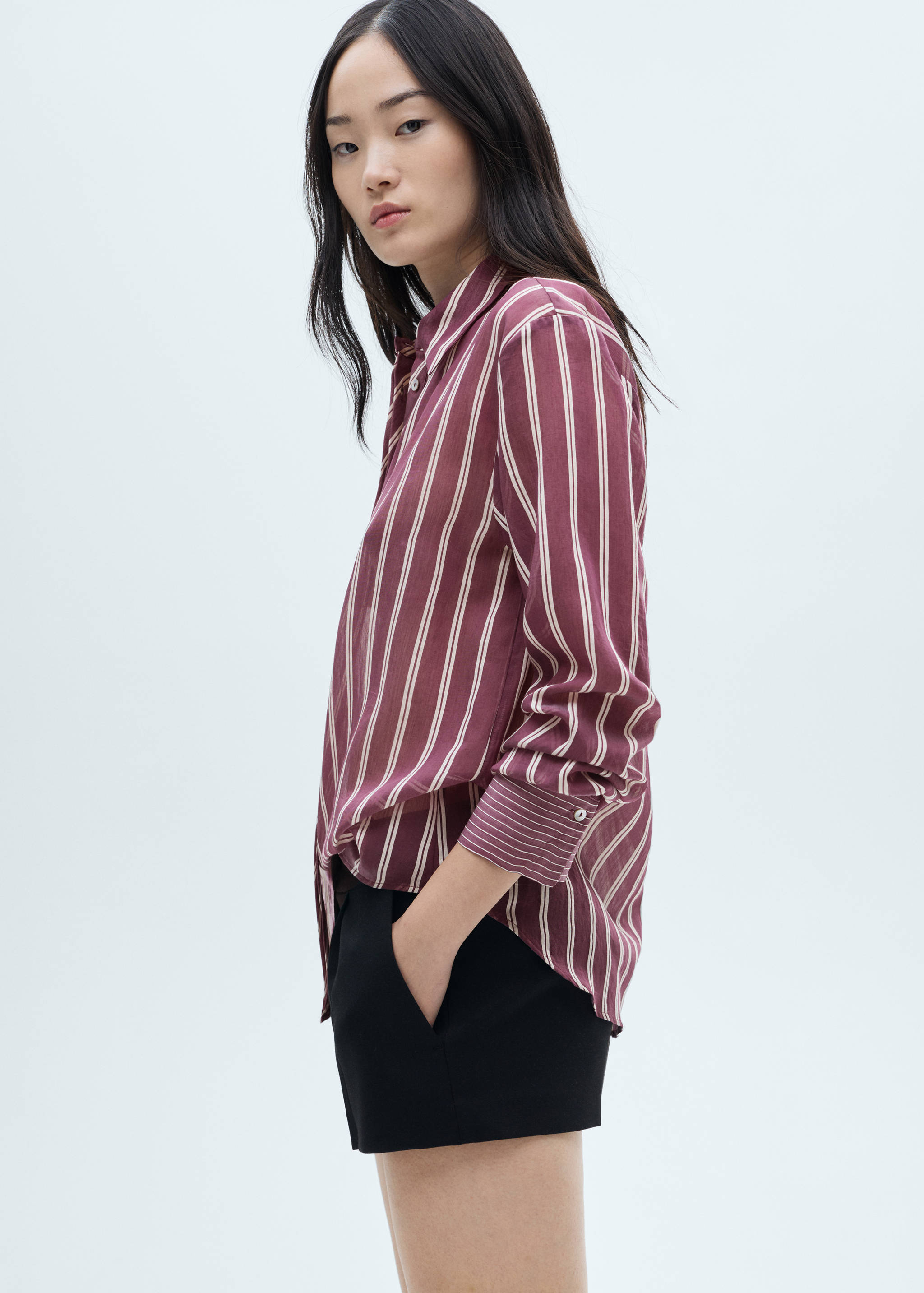 Striped lyocell shirt - Medium plane