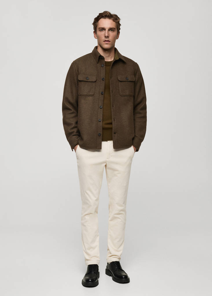 MANGO MAN - Pantalon velours côtelé slim-fit écru - 36