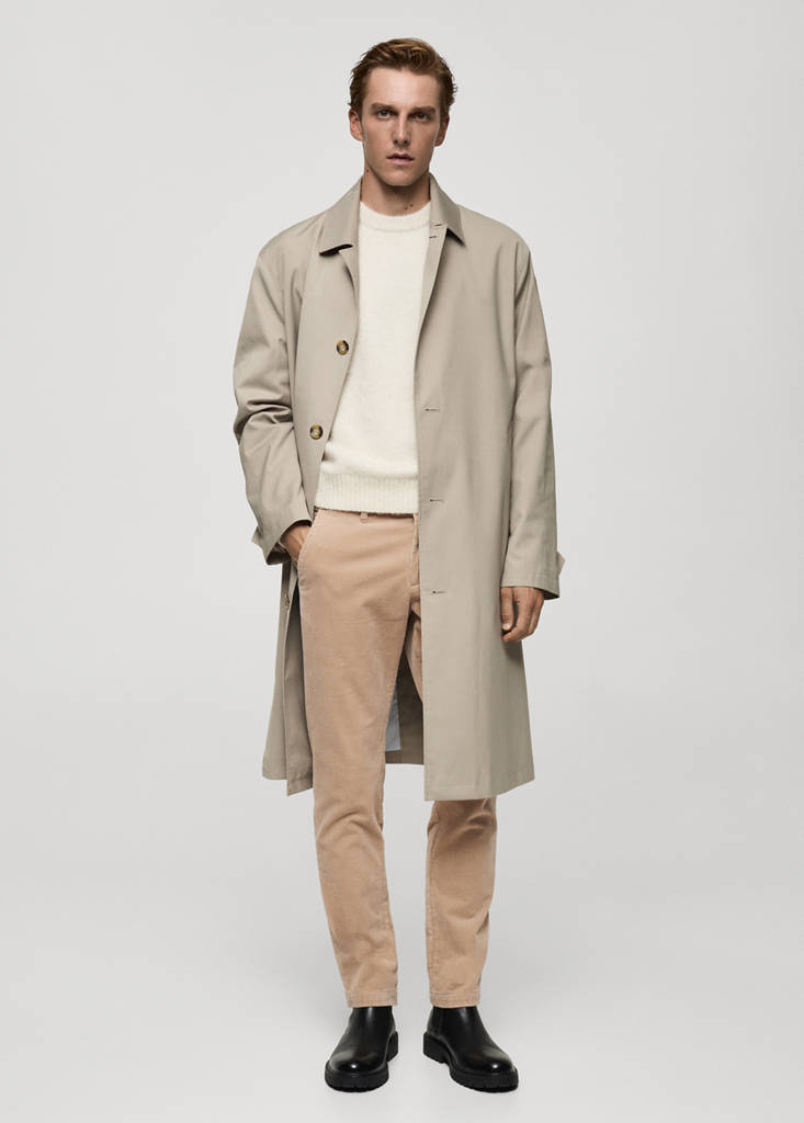 MANGO MAN - Pantalon velours côtelé slim-fit beige - 36