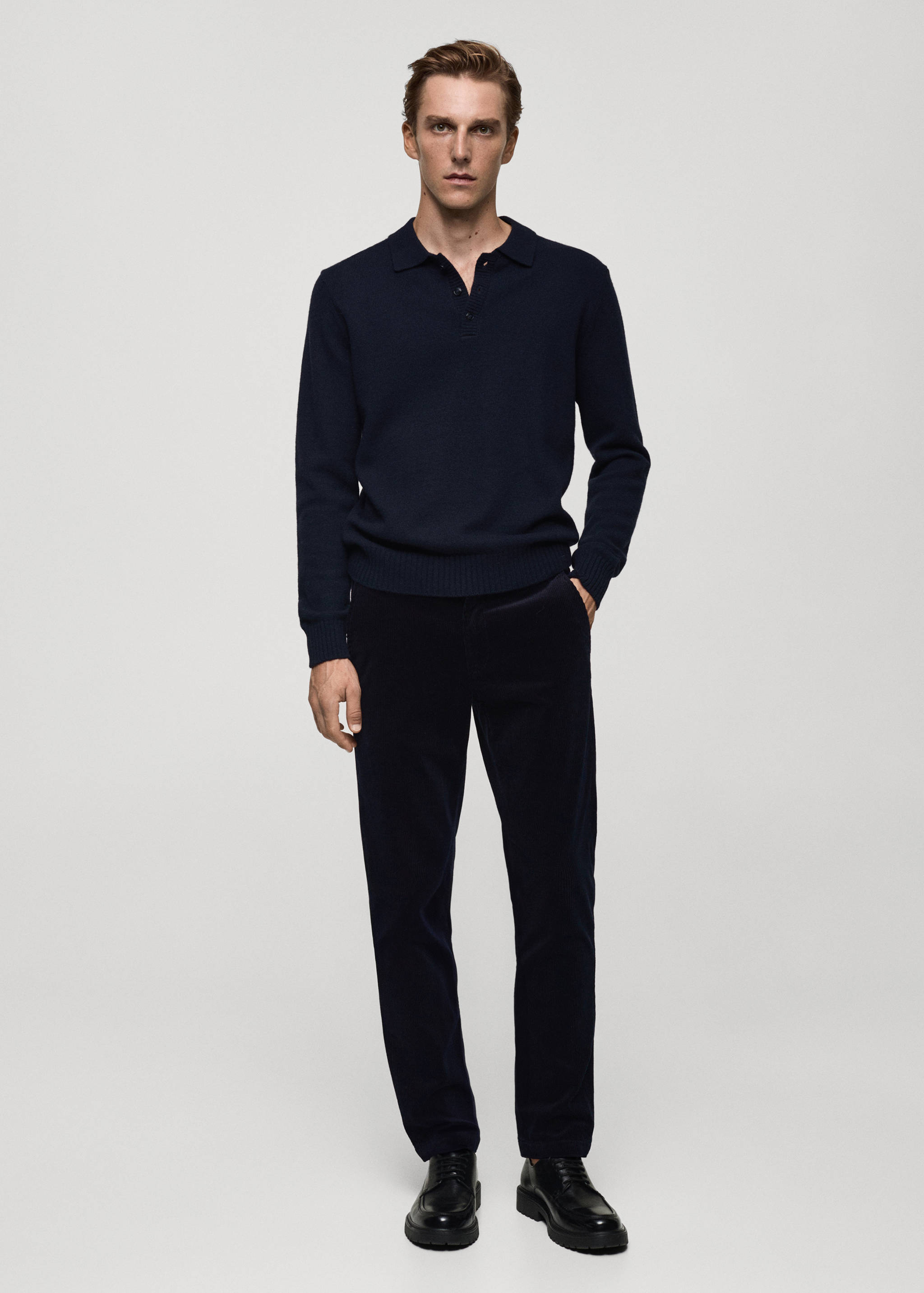 Corduroy slim-fit trousers - General plane