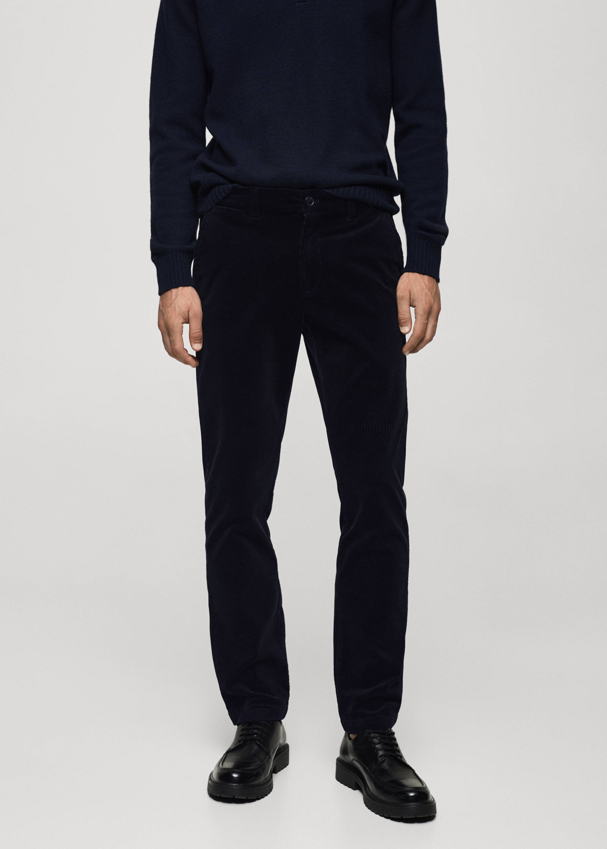 Corduroy slim-fit trousers - Medium plane