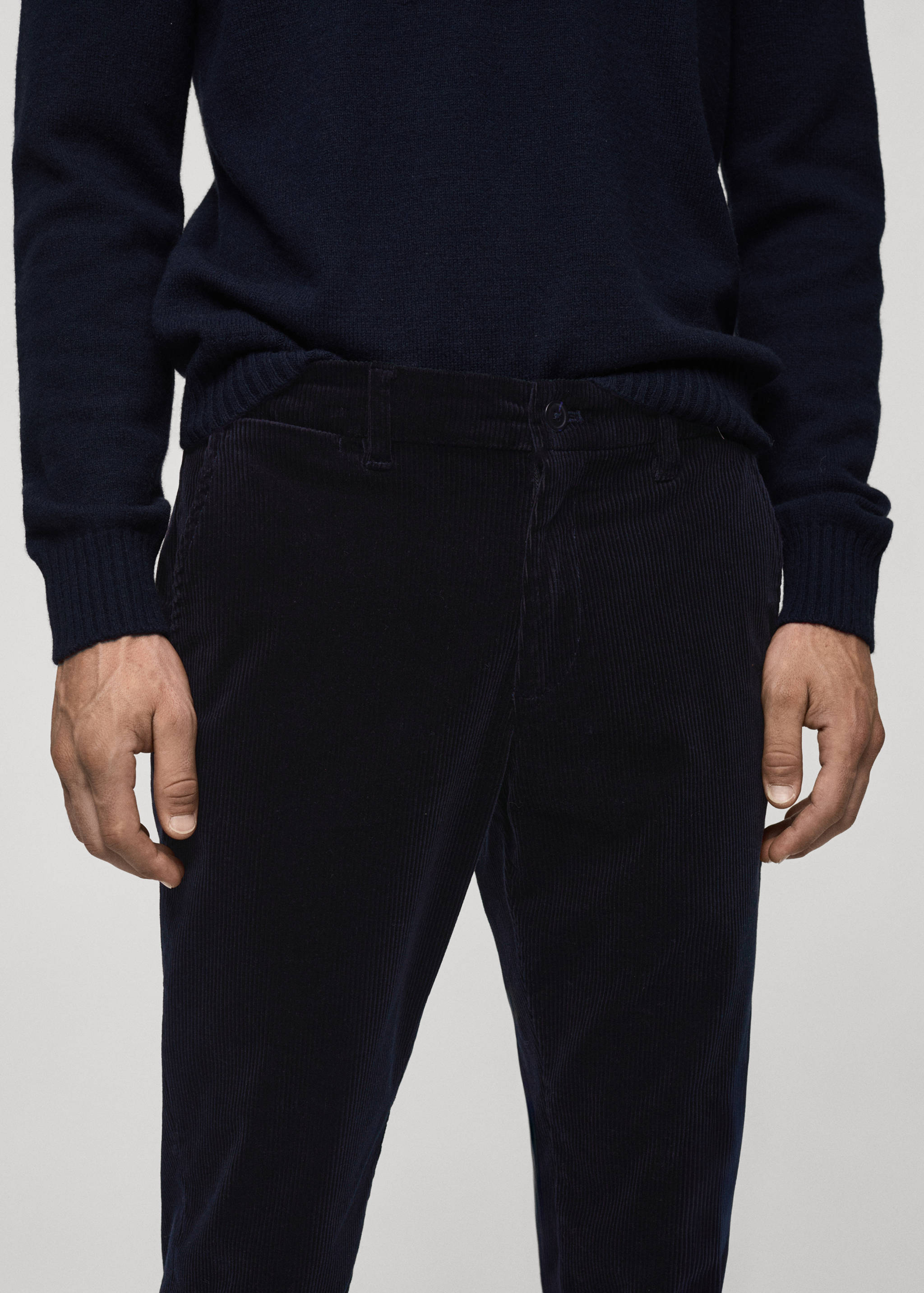 Corduroy slim-fit trousers - Details of the article 1