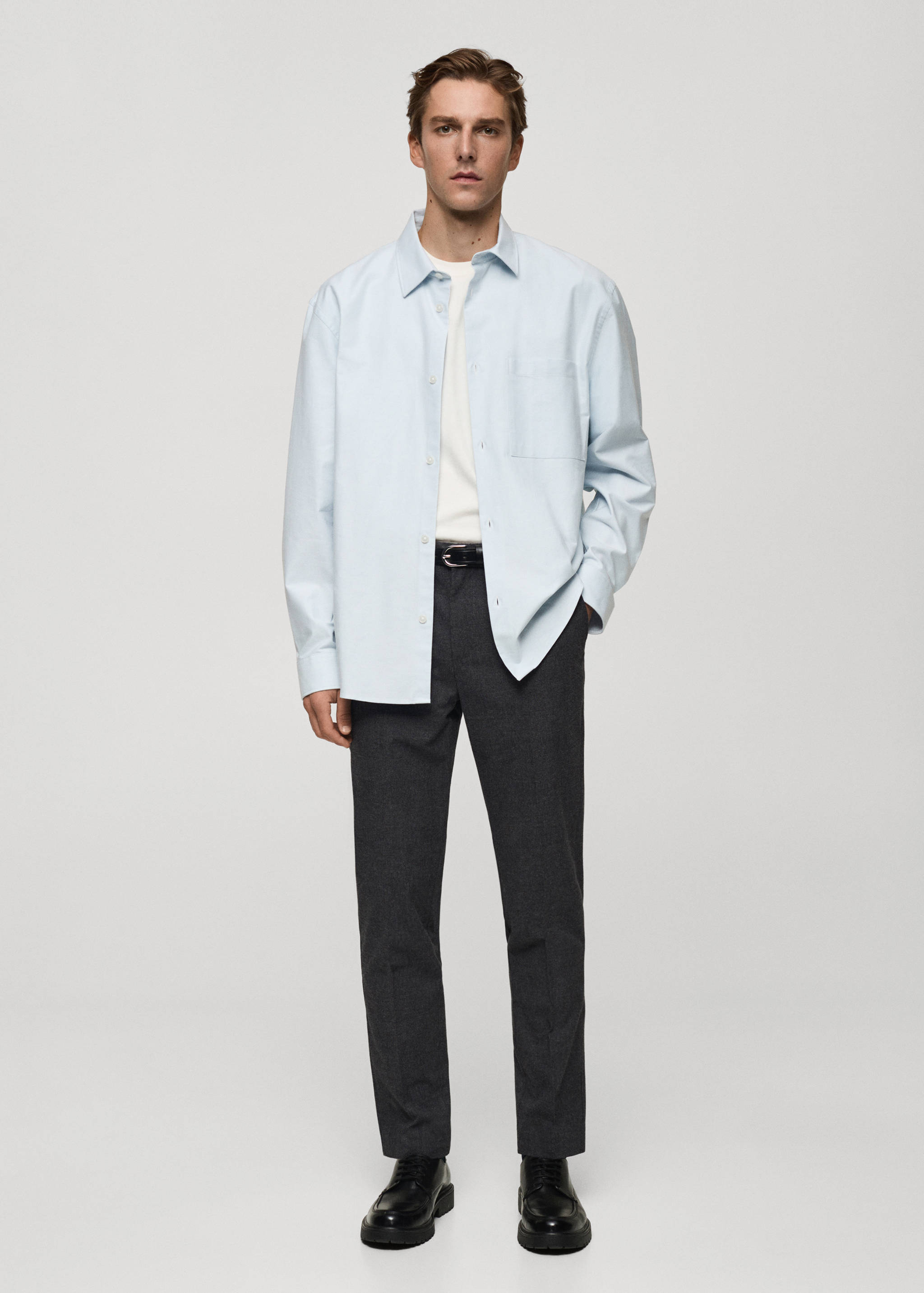 Slim-fit cotton trousers - General plane