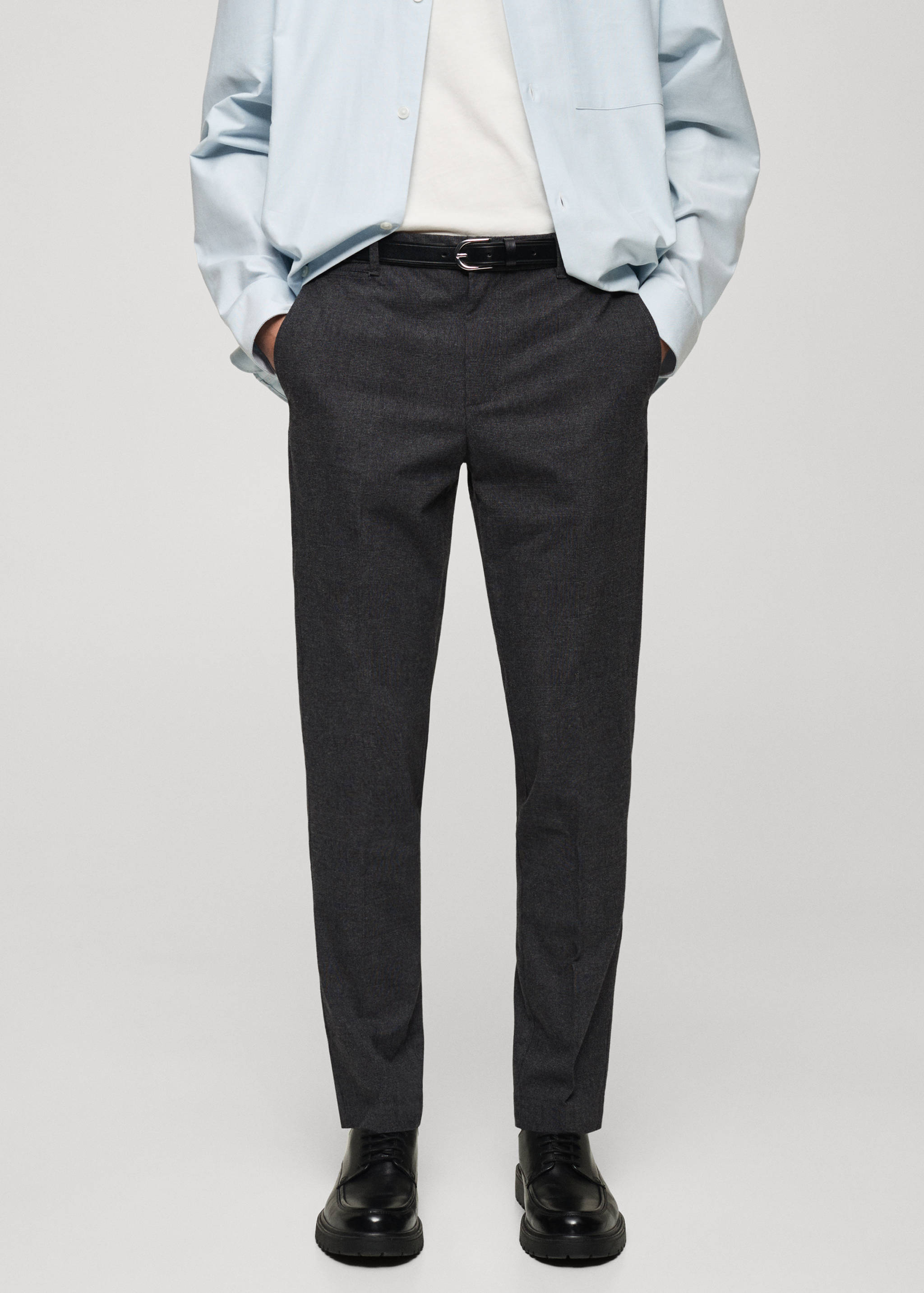 Slim-fit cotton trousers - Medium plane