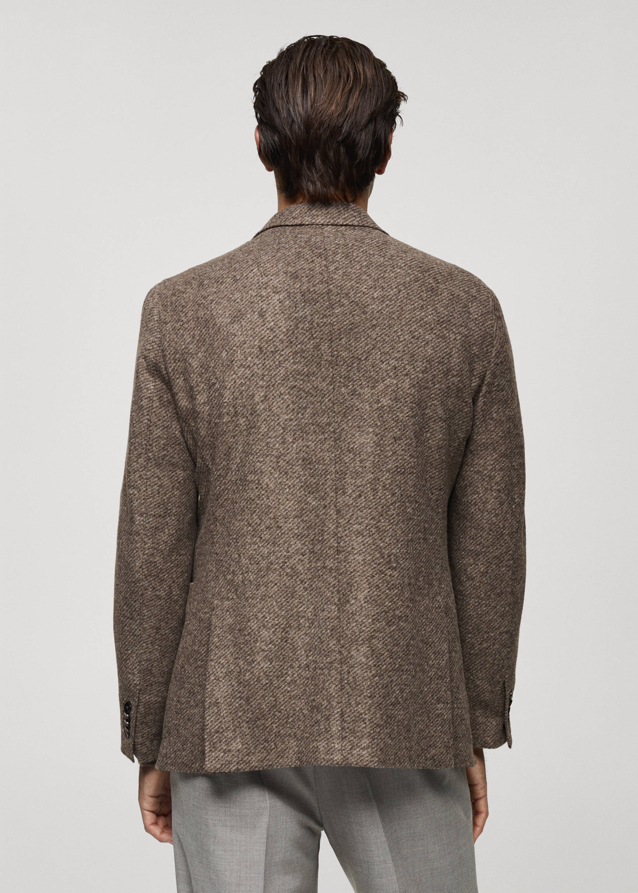 Italian virgin wool flannel tailored jacket - Reverse of the article