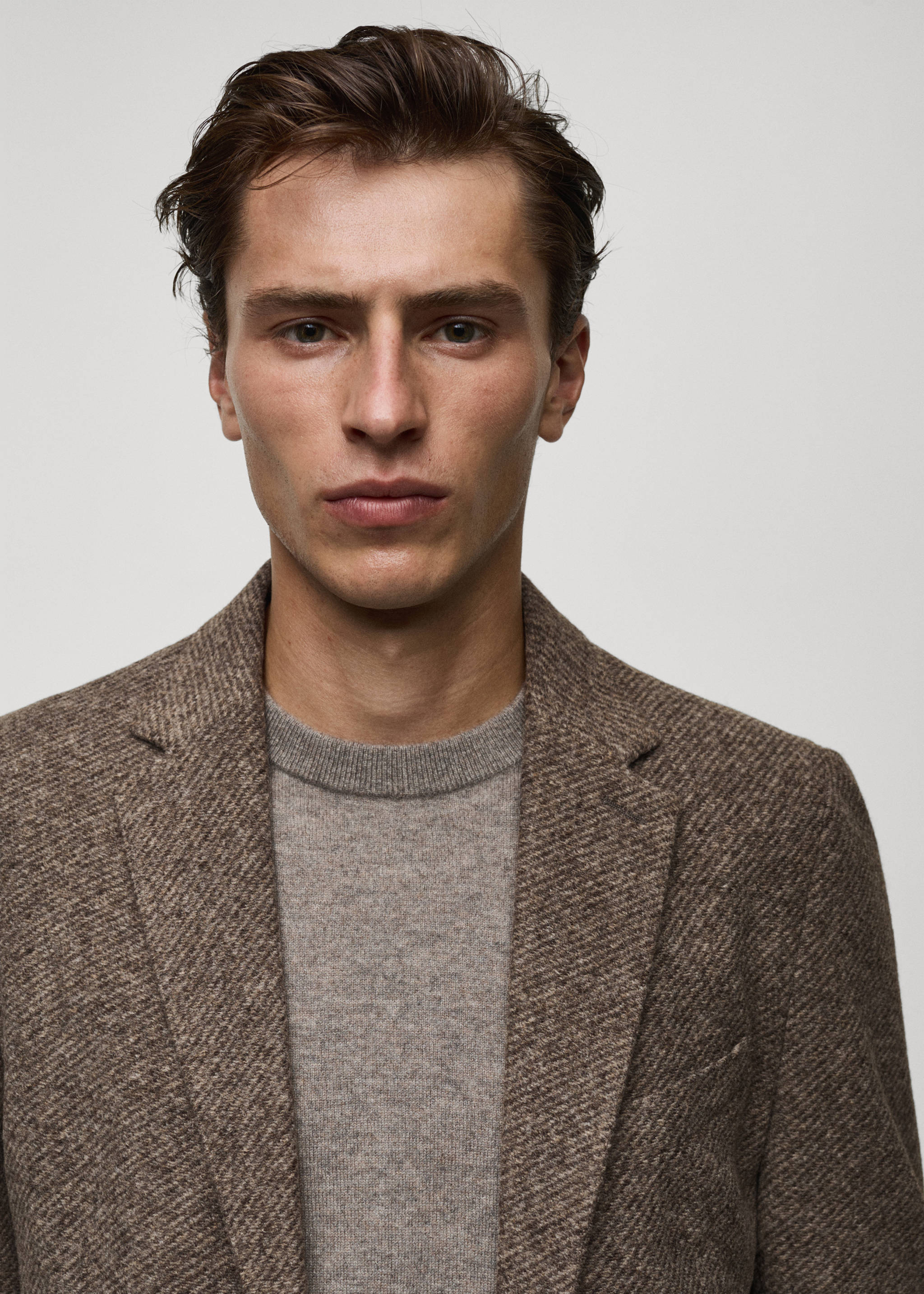 Italian virgin wool flannel tailored jacket - Details of the article 1