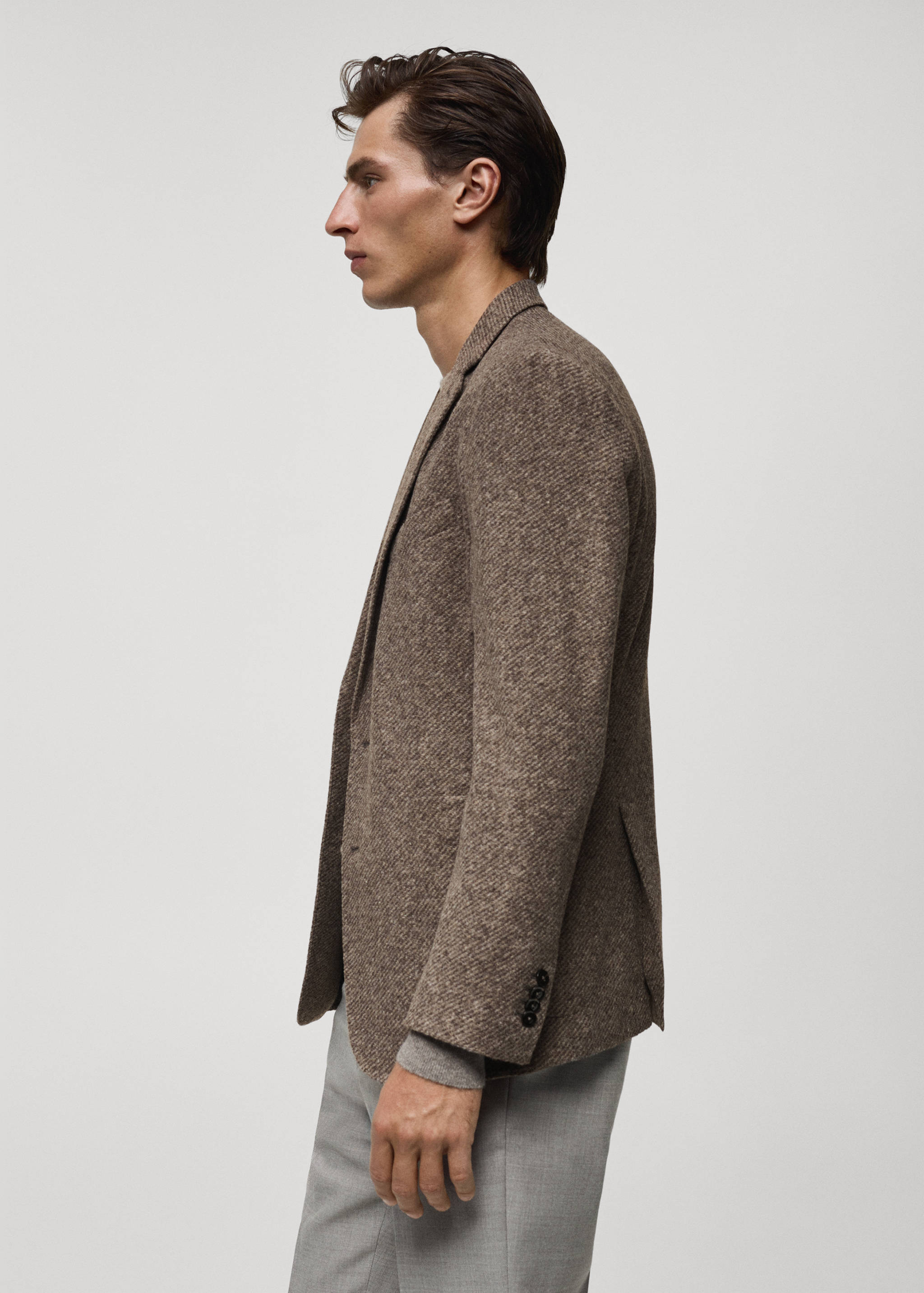 Italian virgin wool flannel tailored jacket - Details of the article 2