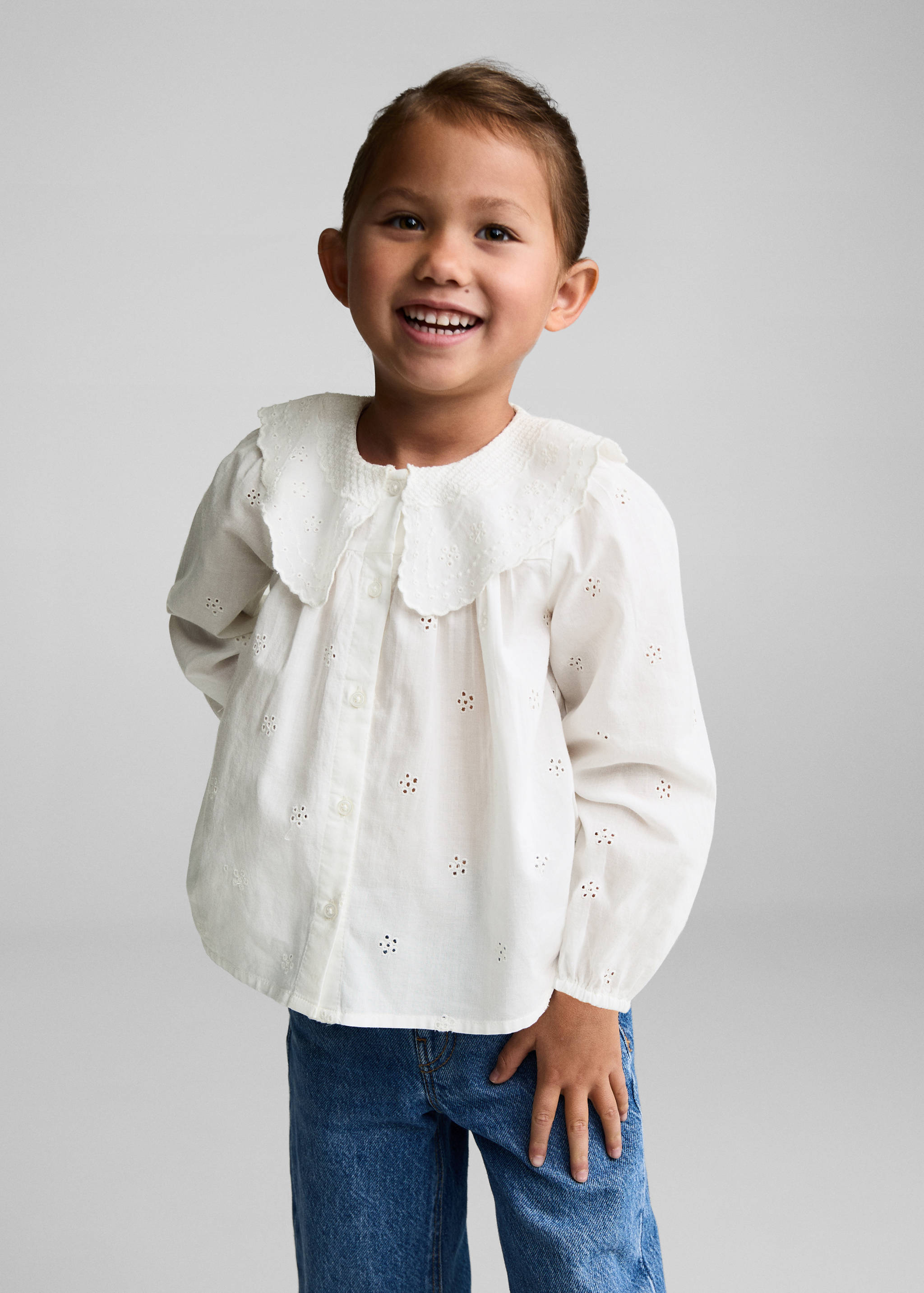 Embroidered details blouse - Medium plane