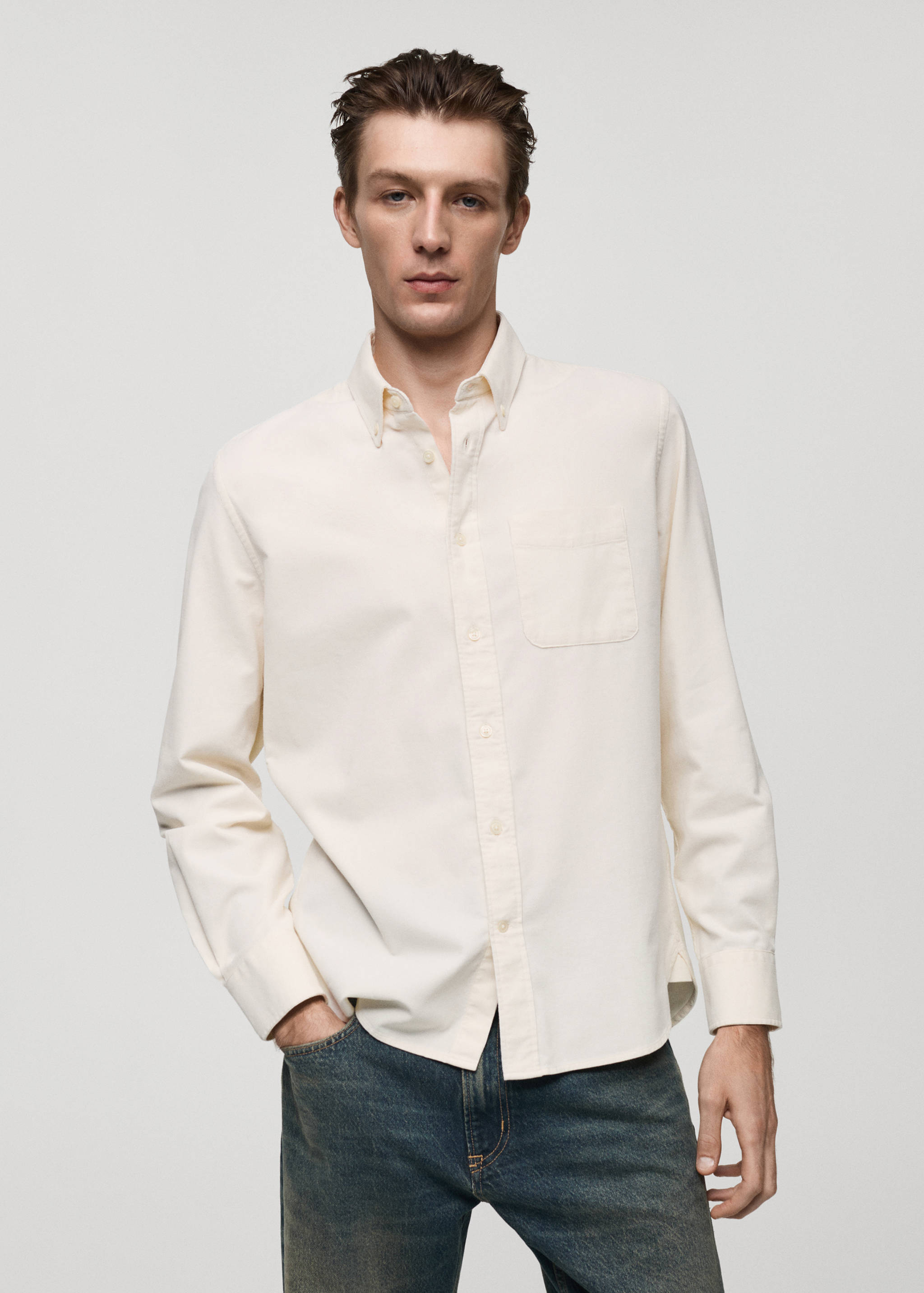 Classic-fit micro-corduroy shirt - Medium plane