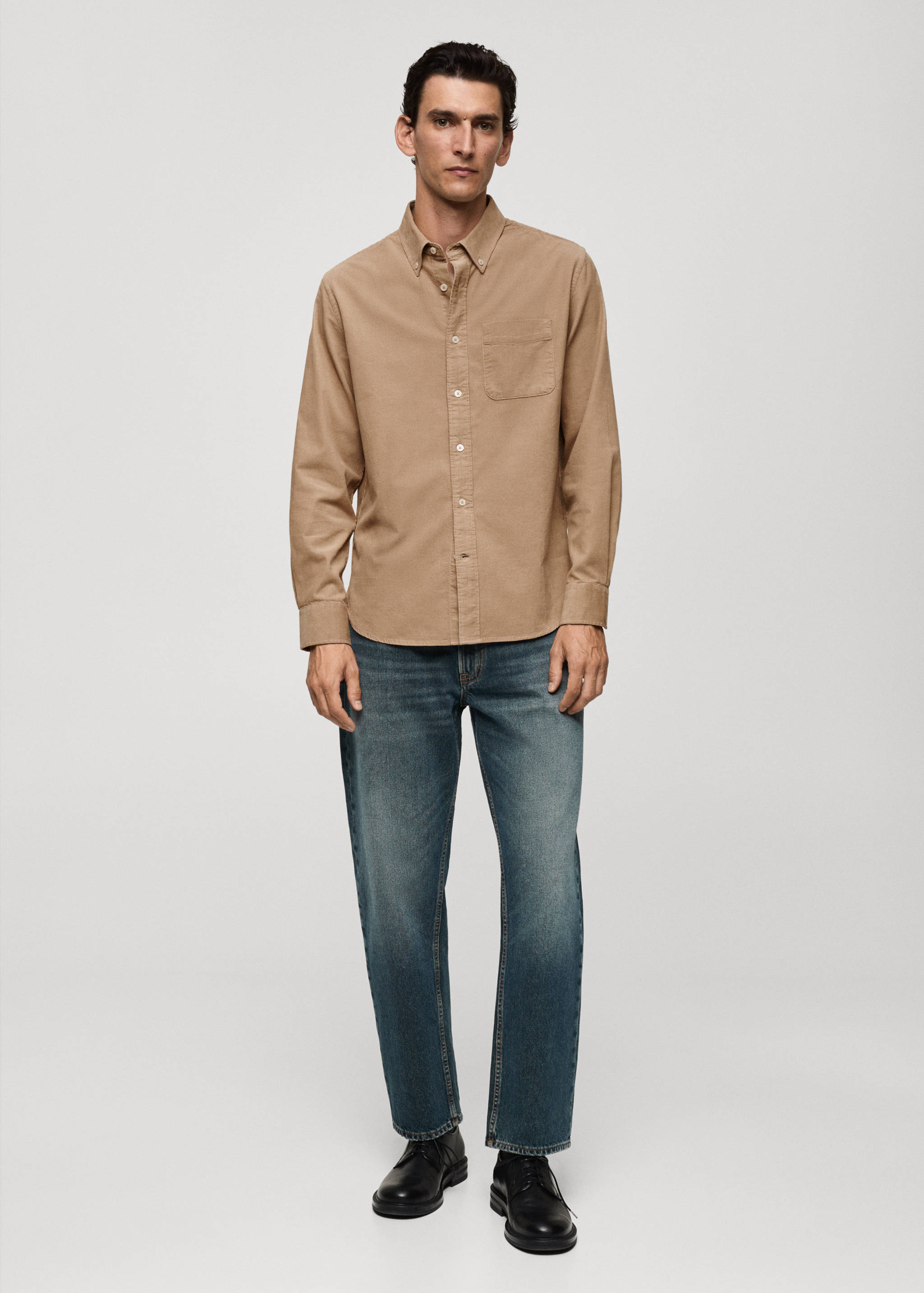 Classic-fit micro-corduroy shirt - General plane
