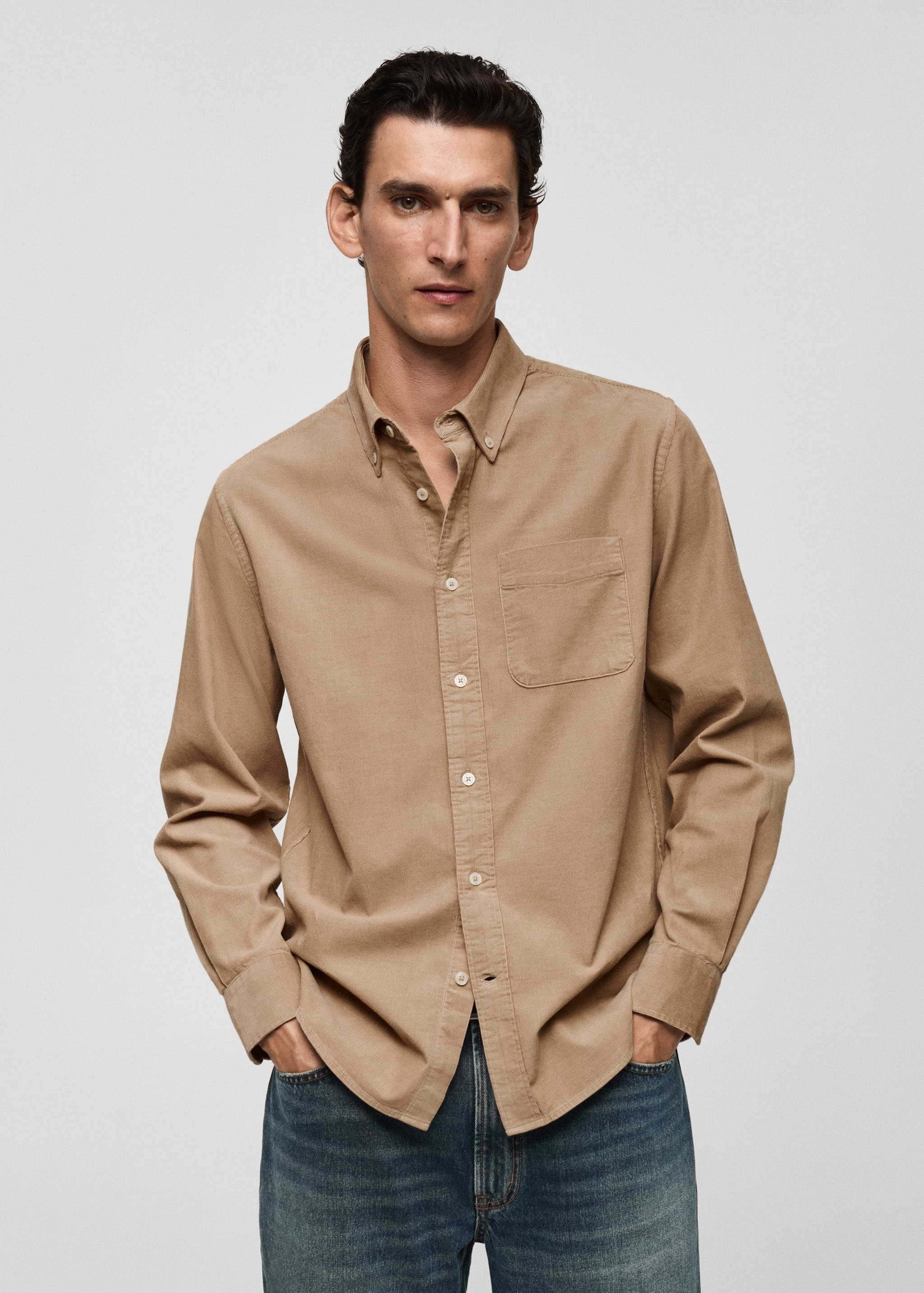 Classic-fit micro-corduroy shirt - Medium plane
