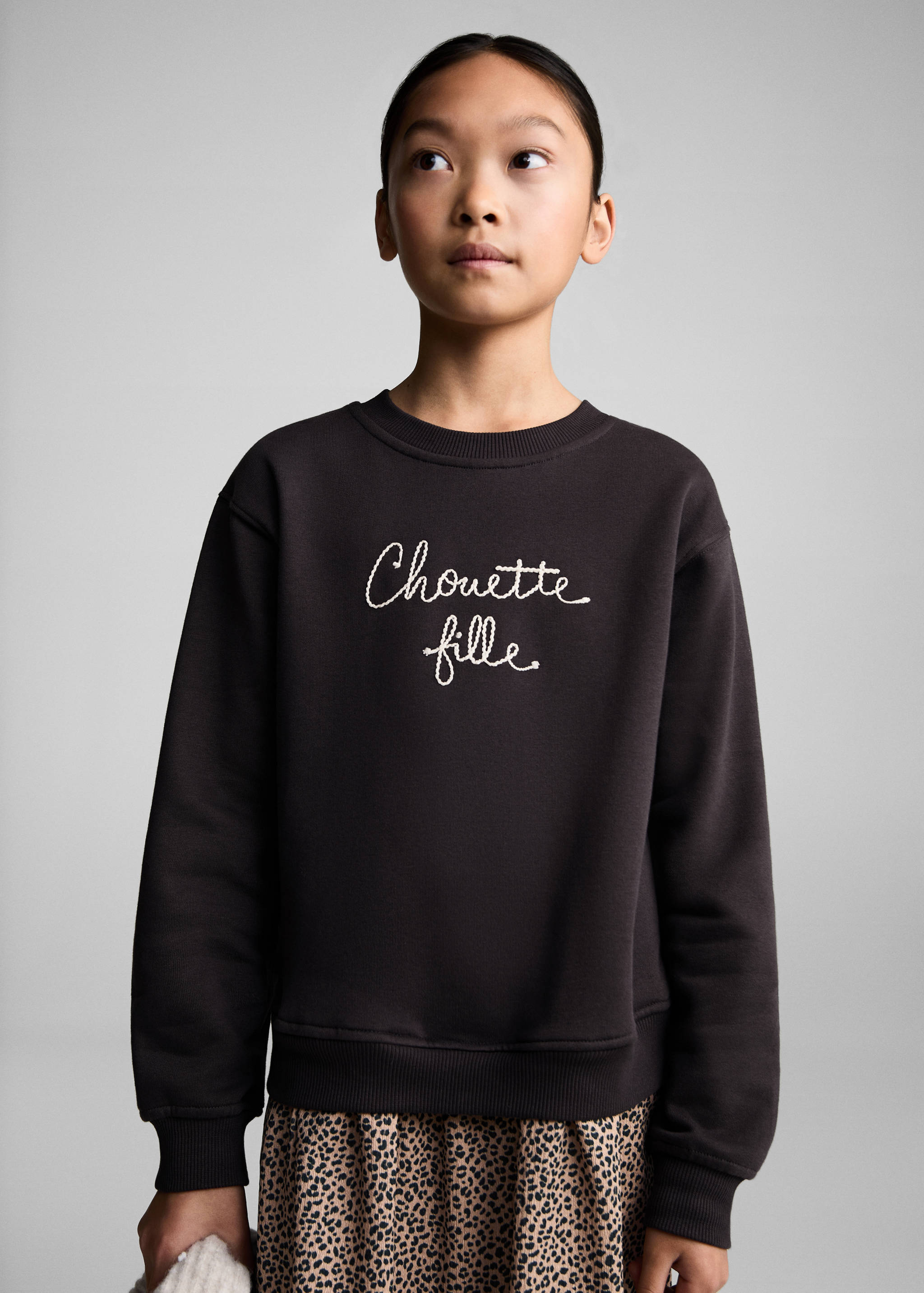 动物印花卫衣式连衣裙 - null