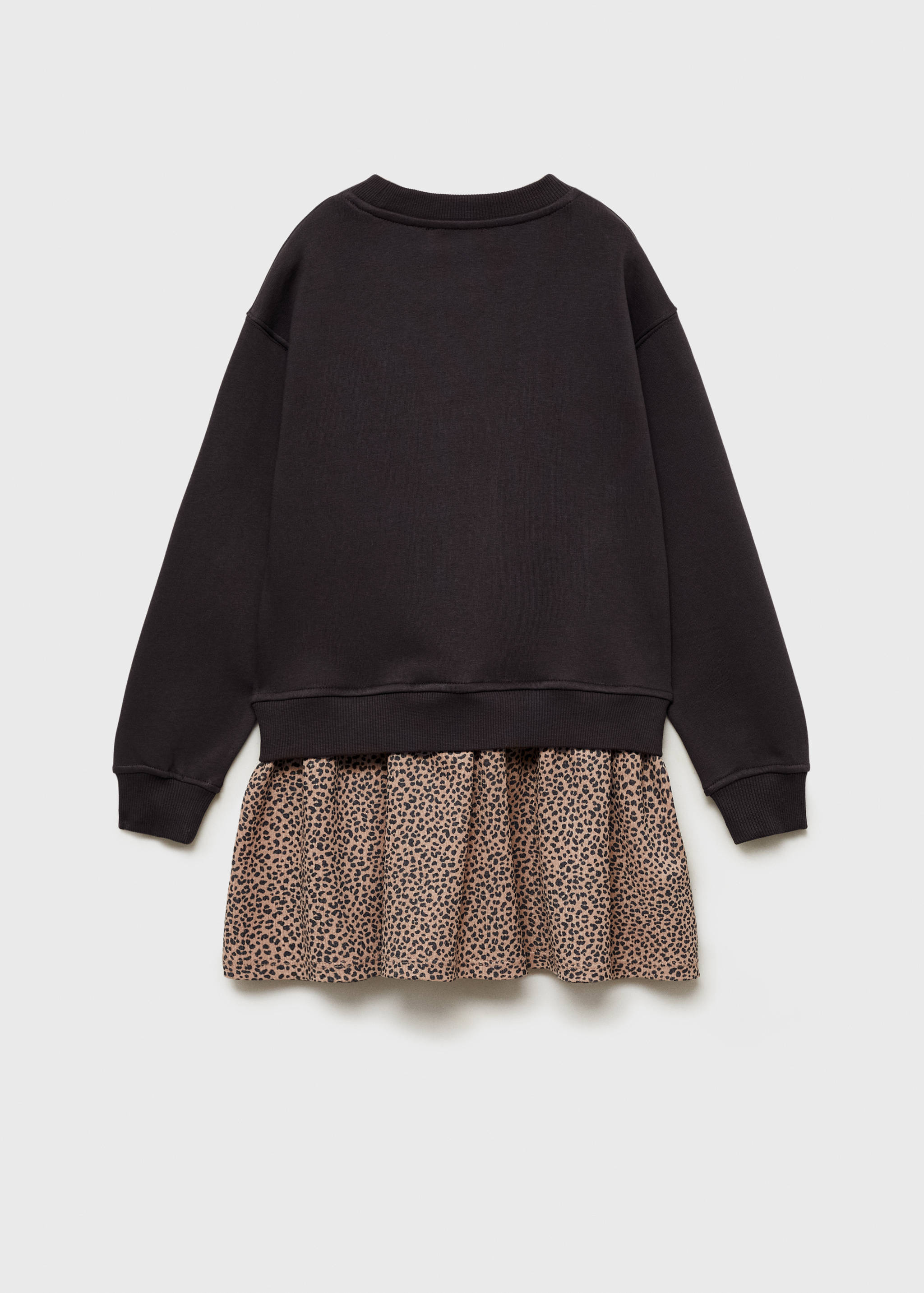 动物印花卫衣式连衣裙 - null