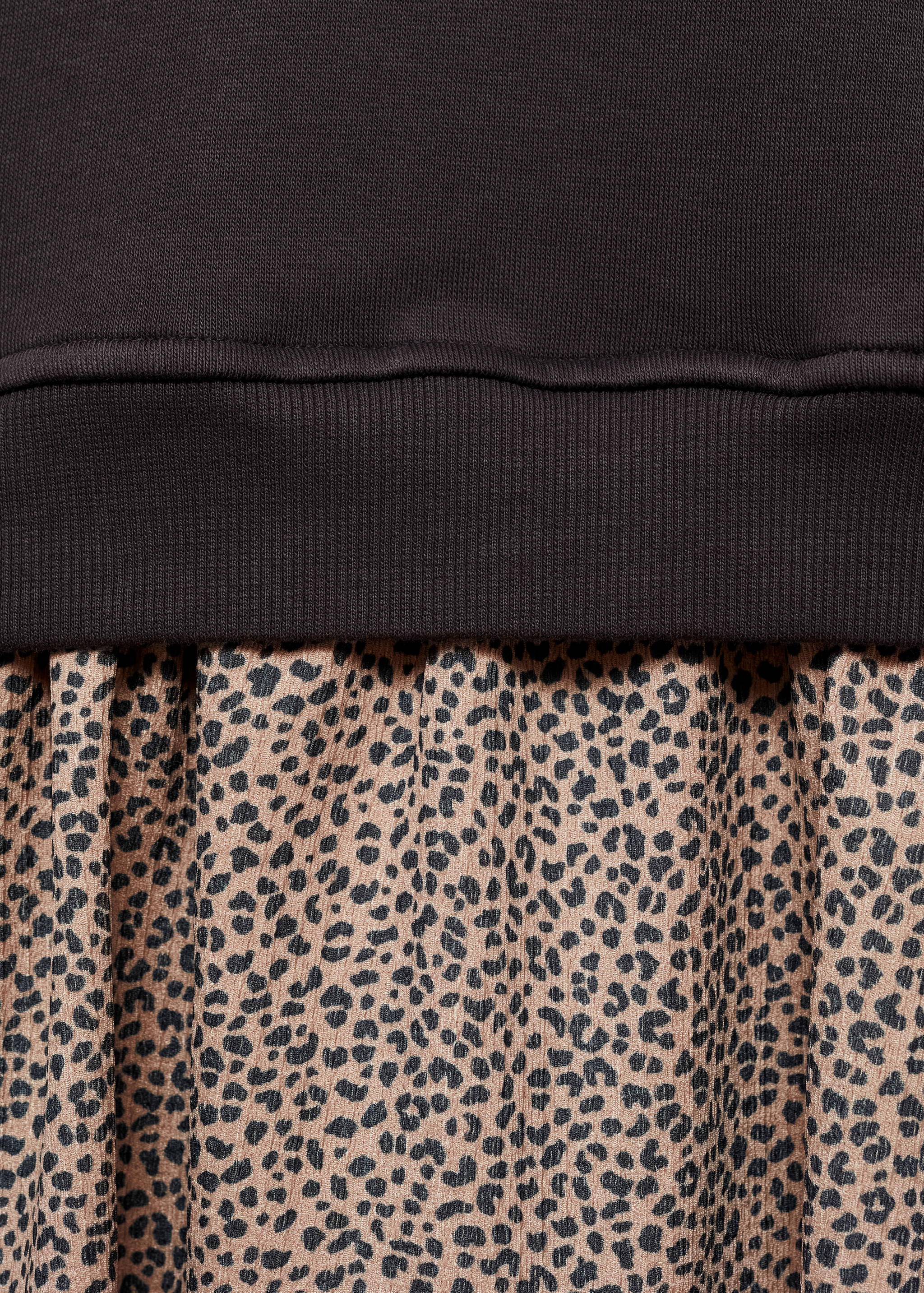 动物印花卫衣式连衣裙 - null