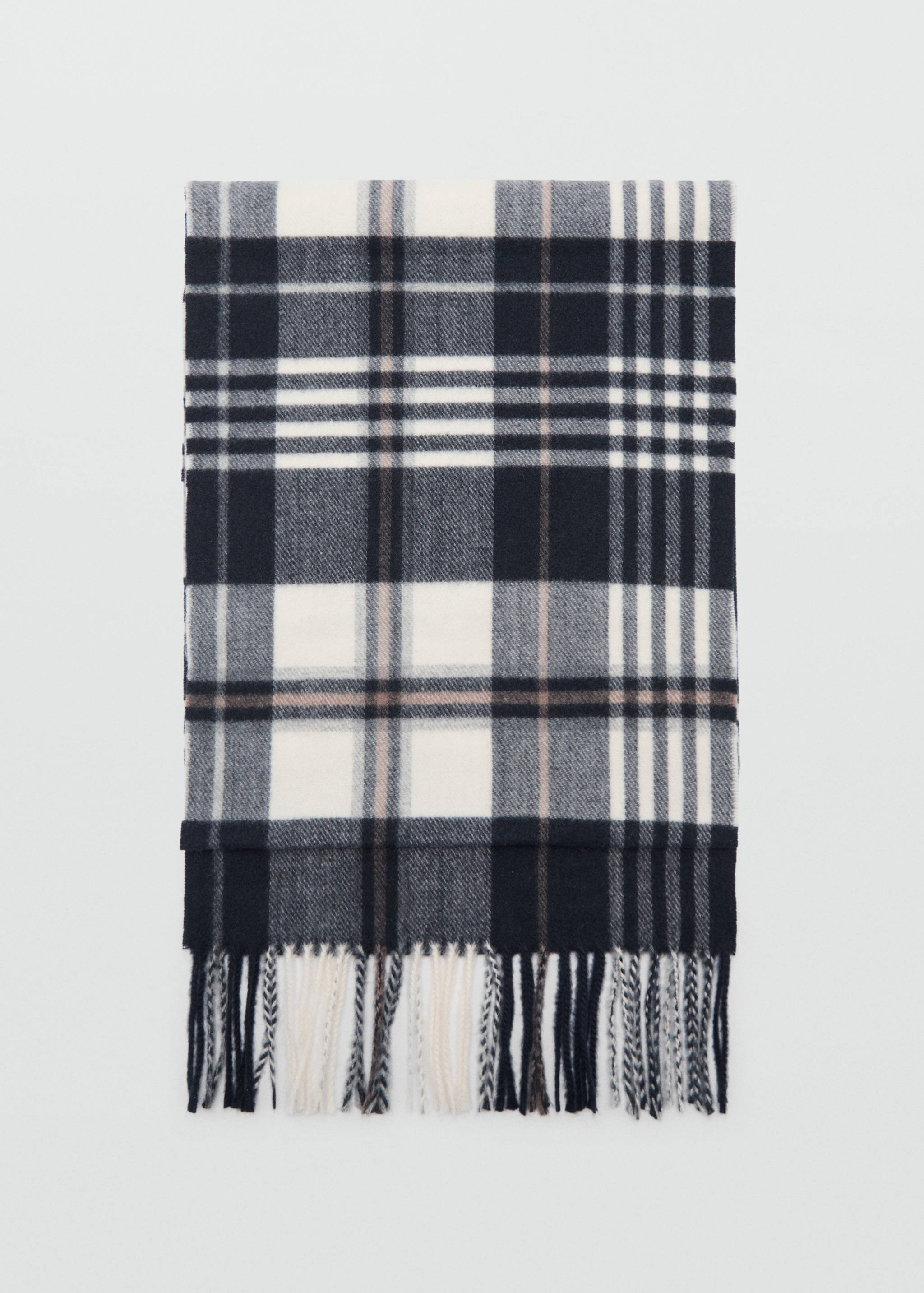 Check fringed scarf - Article without model
