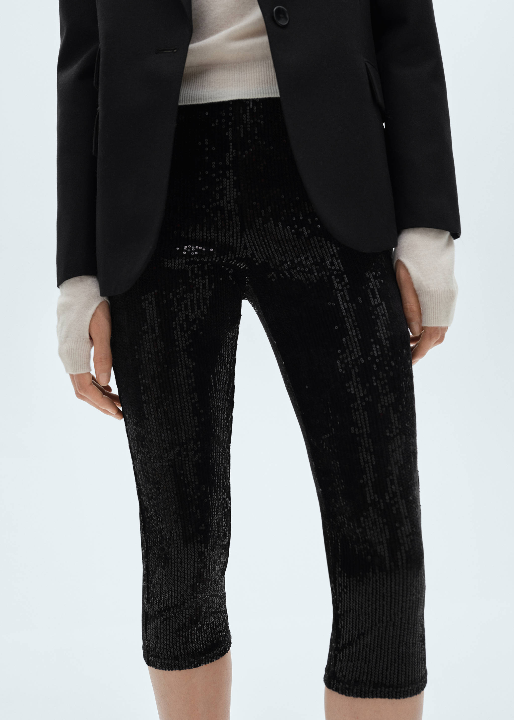 Sequined capri leggings - Medium plane