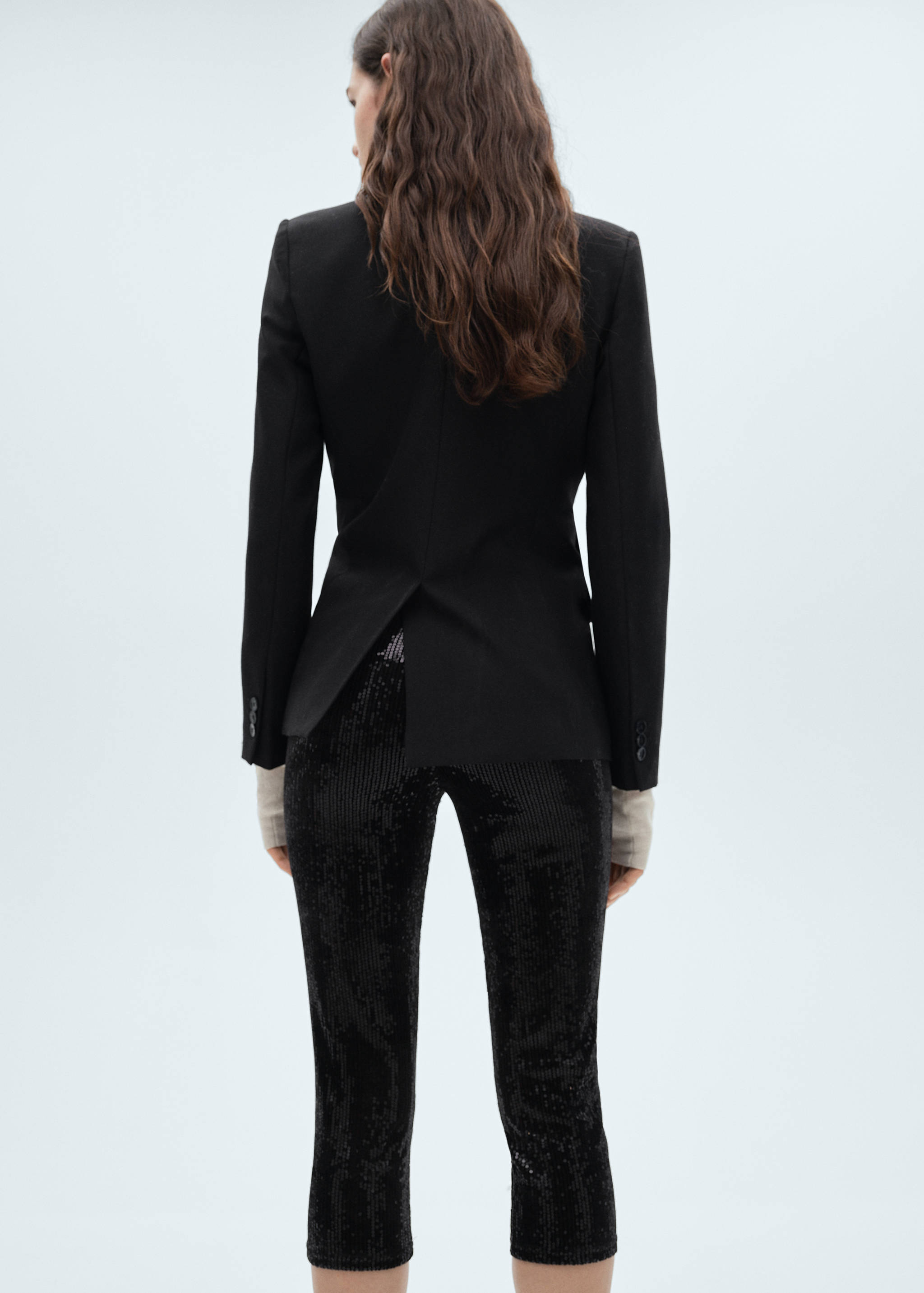 Sequined capri leggings - Reverse of the article