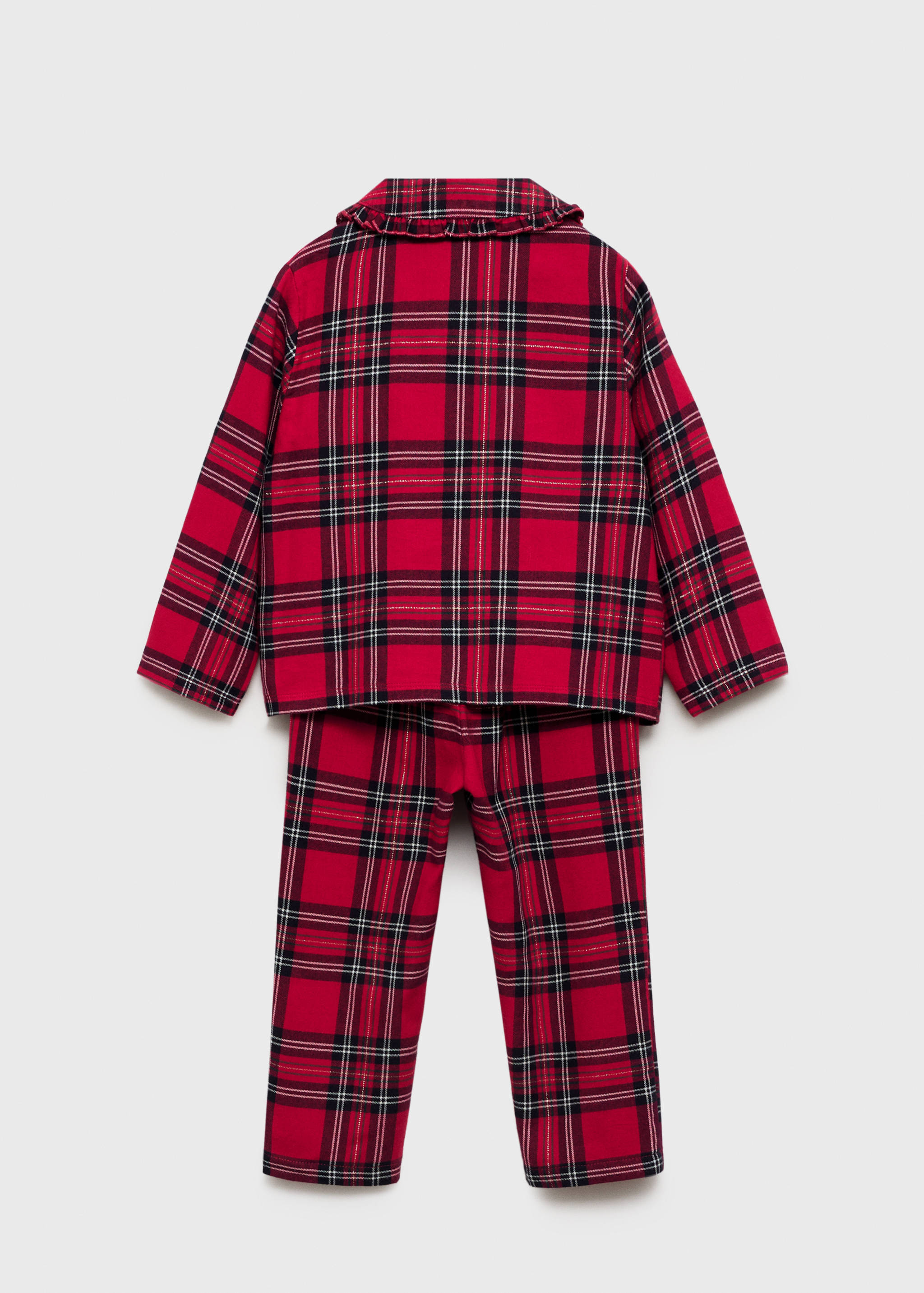 Pyjama long deux pièces carreaux - Verso de l’article