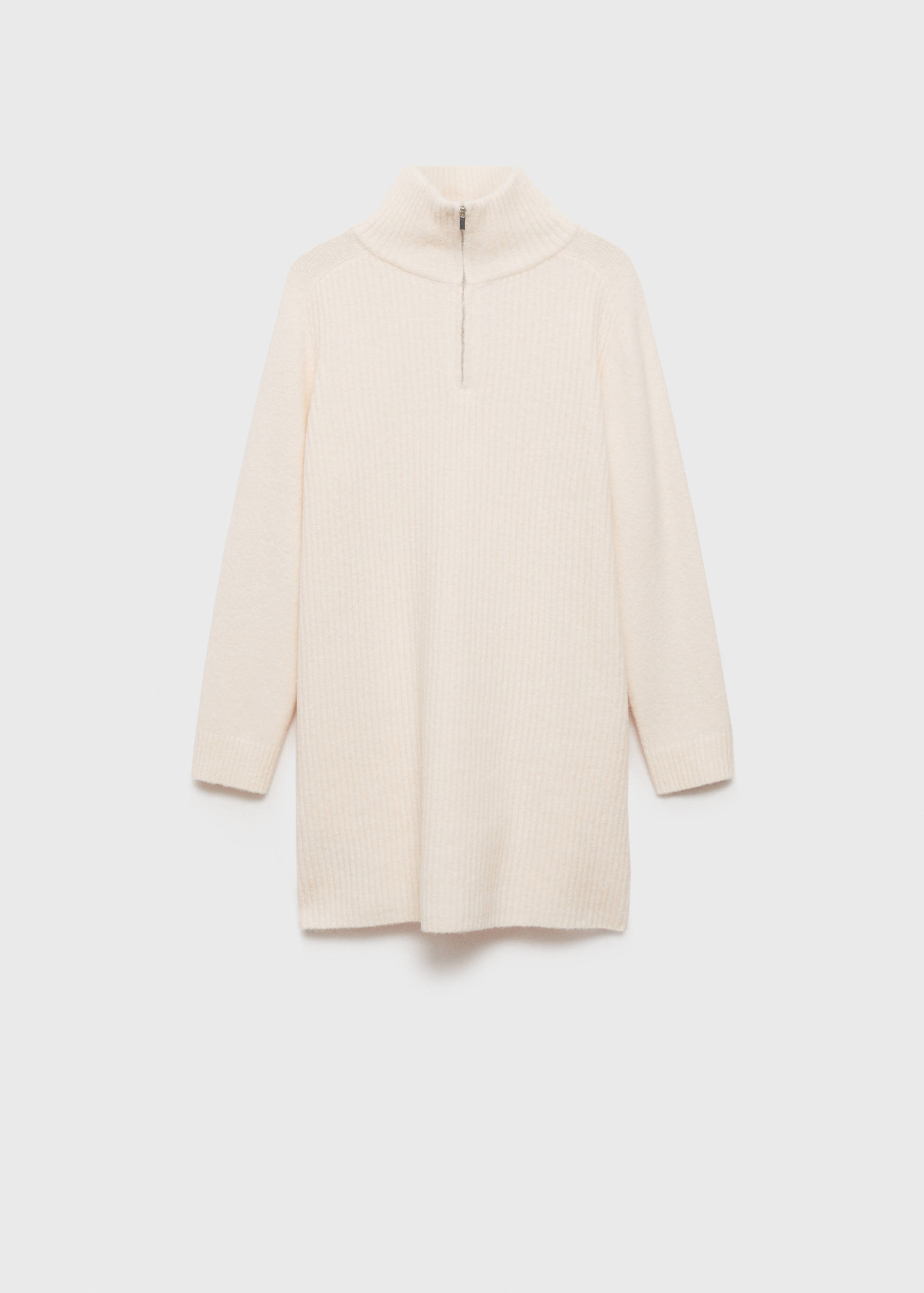 Ribbed knitted dress with zip - Article without model