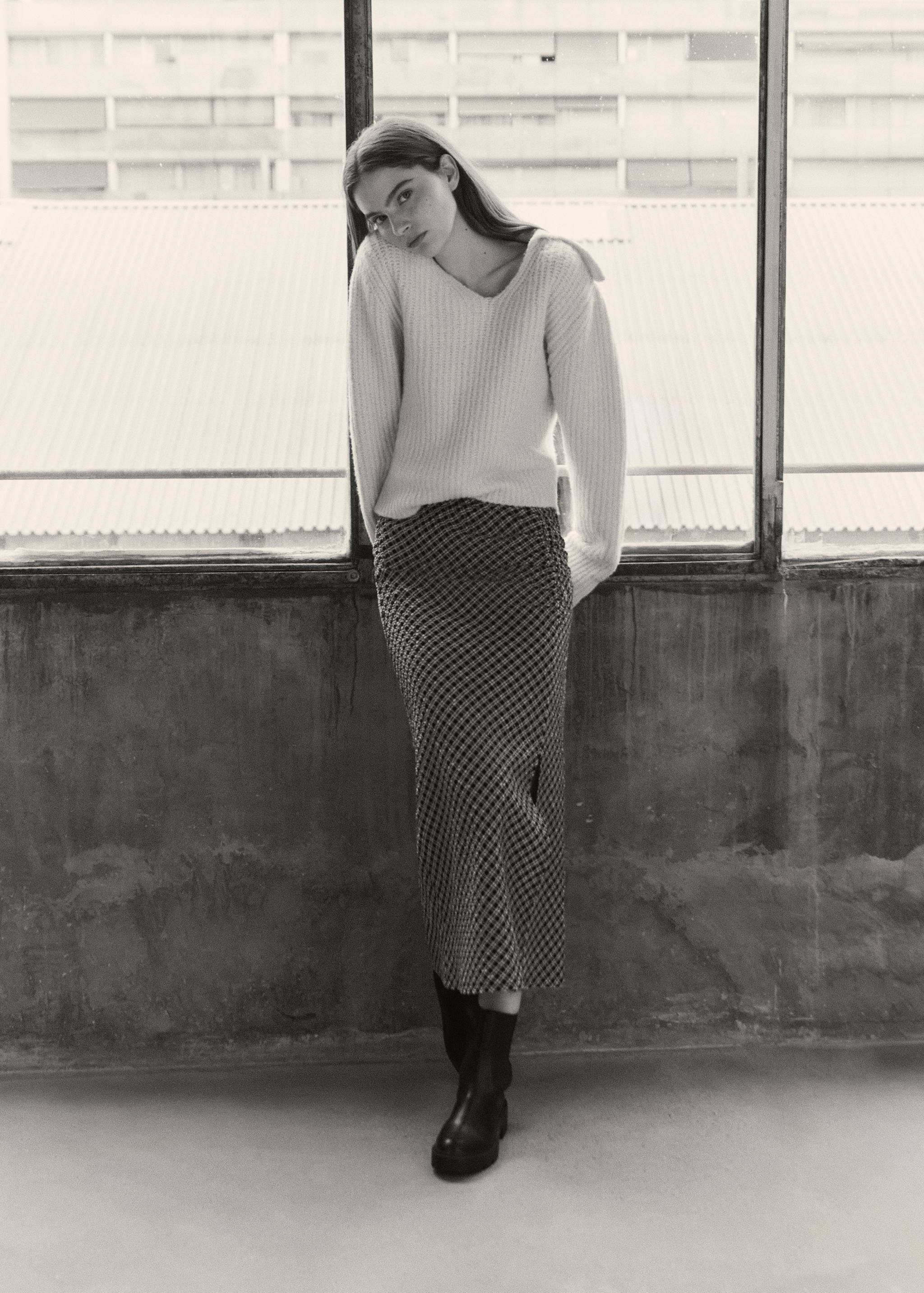 Checked midi skirt - Details of the article 5