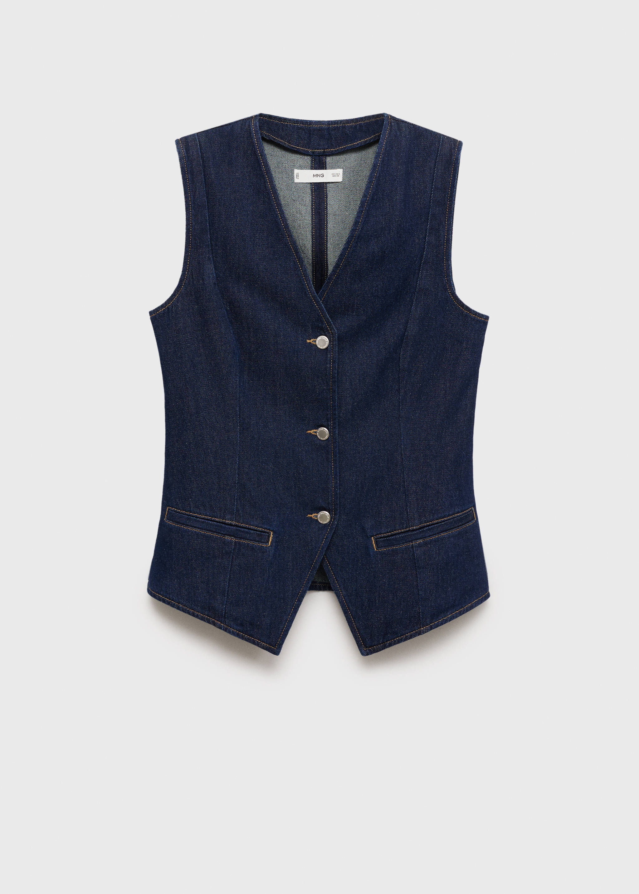 Rinse-wash denim waistcoat - Article without model