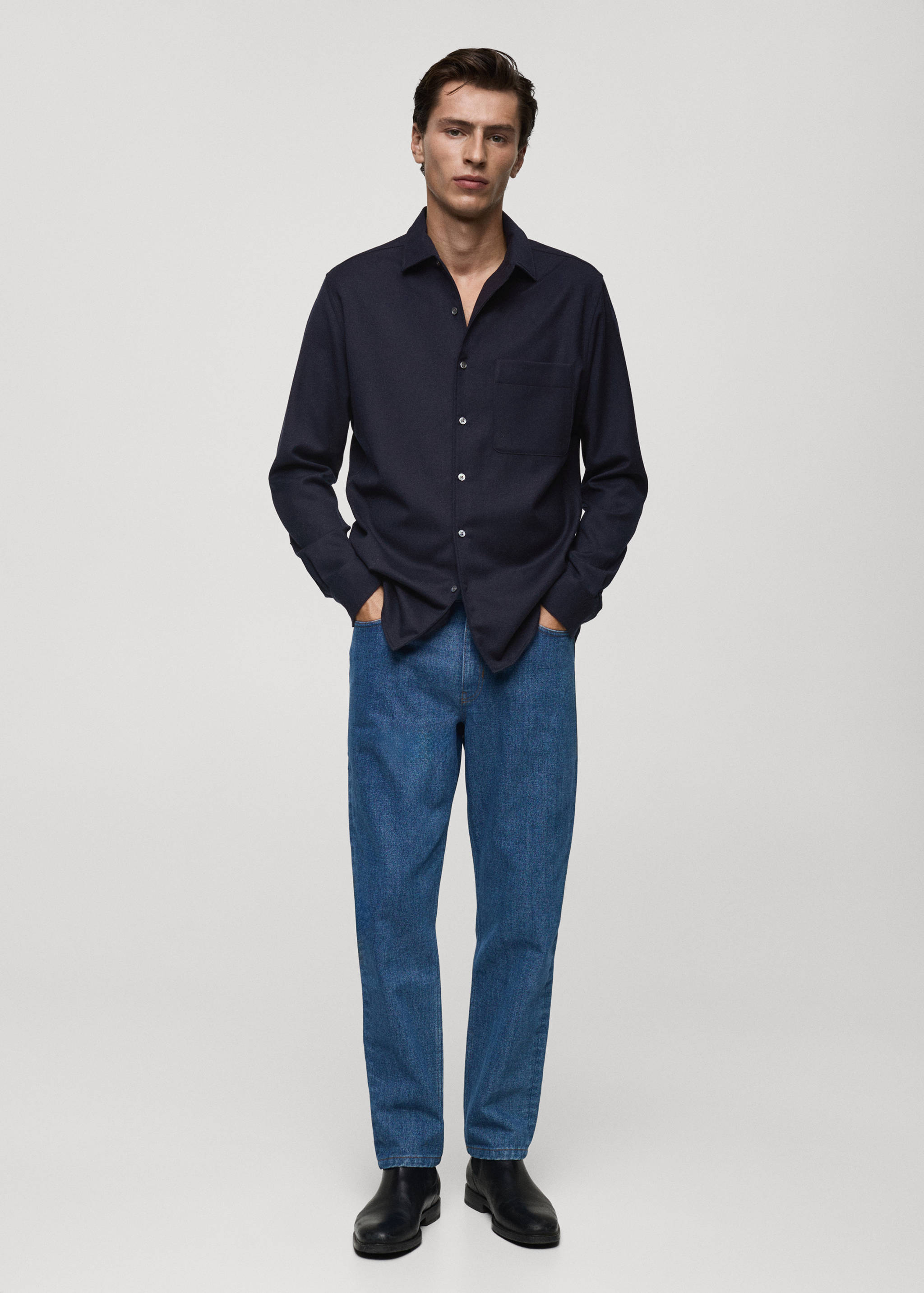 Chemise 100 % laine poche - Plan général