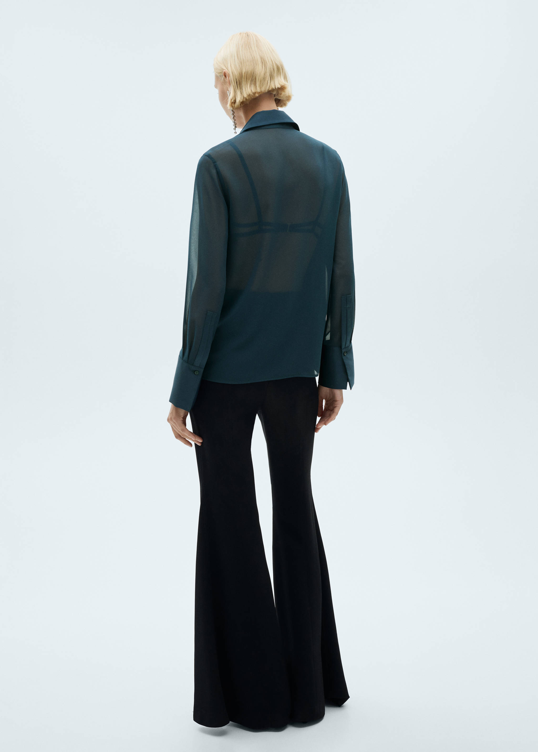 Chiffon shirt with satin panels - Reverse of the article